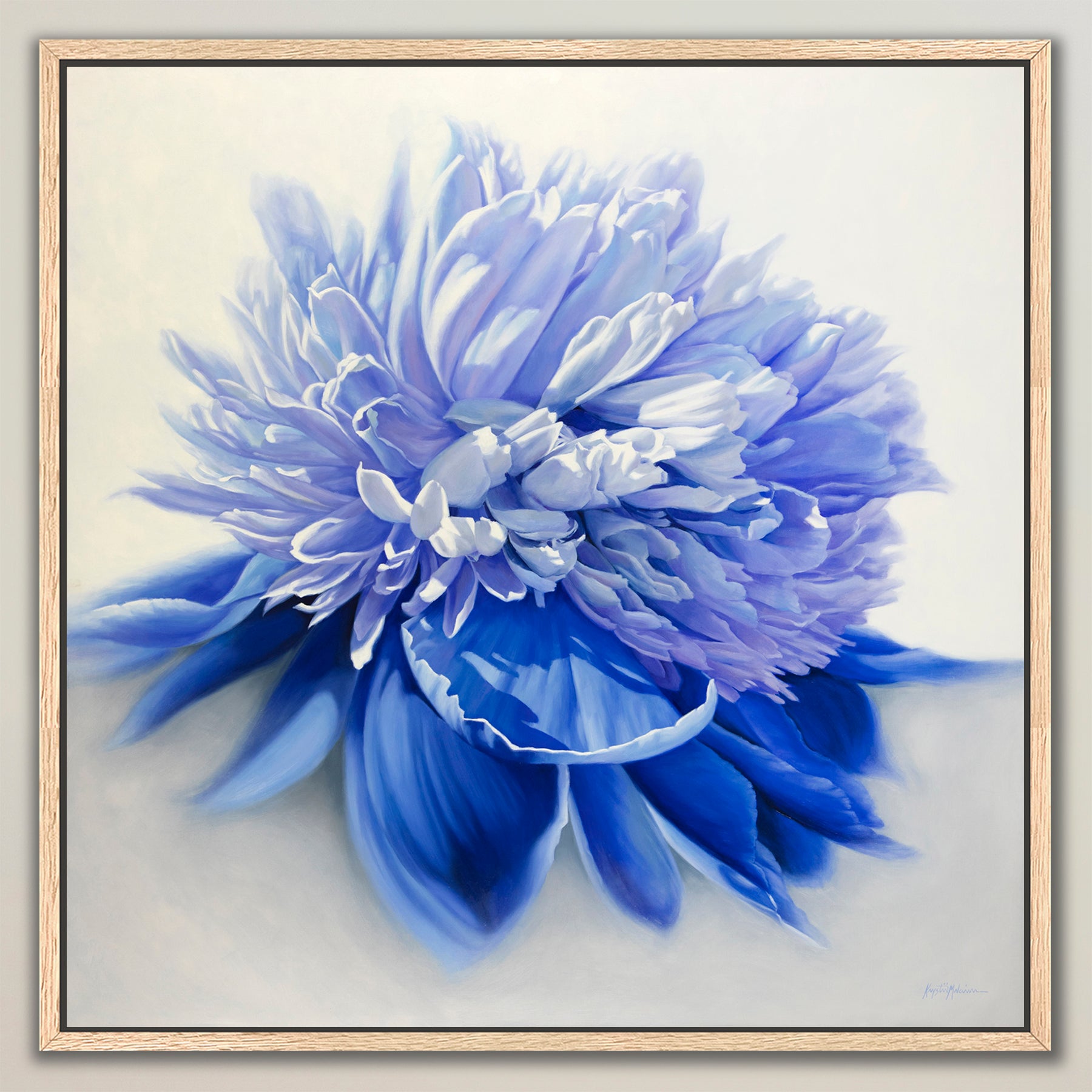 Peony in Blue ~ Square Canvas Edition Print