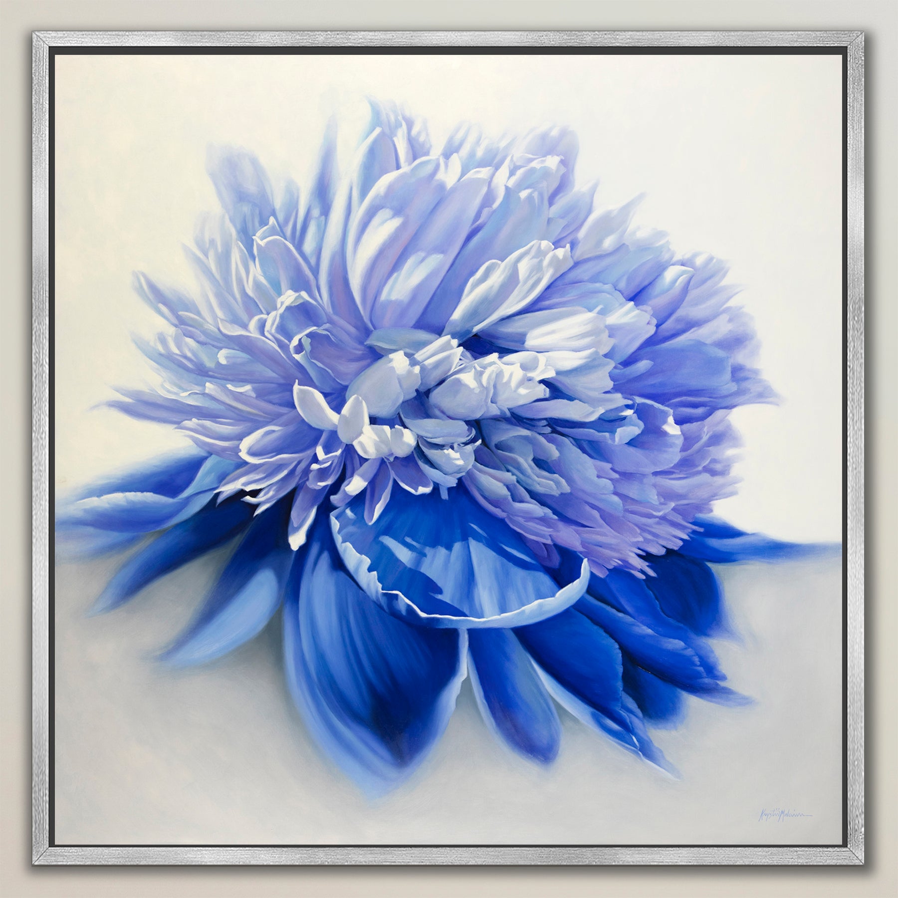 Peony in Blue ~ Square Canvas Edition Print