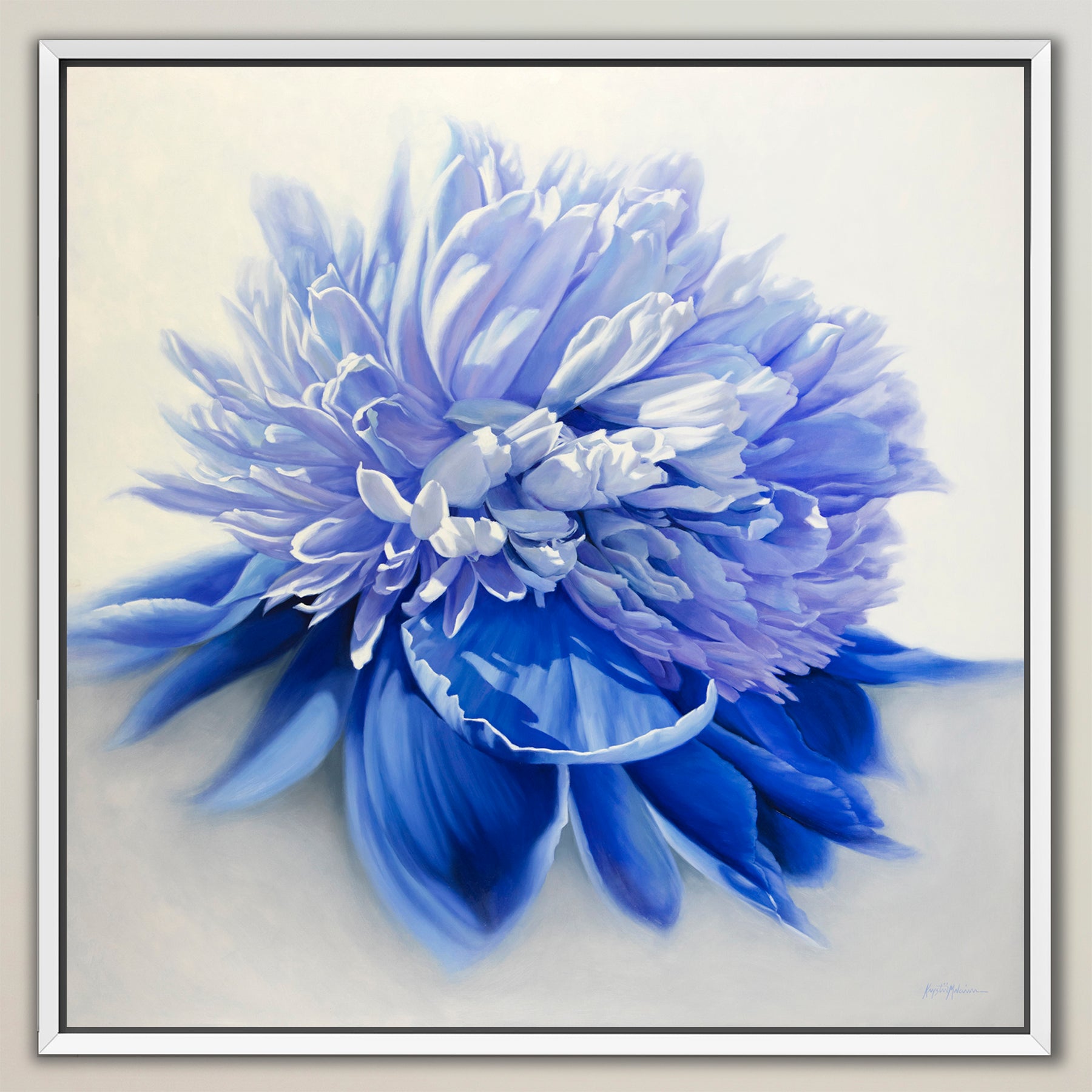 Peony in Blue ~ Square Canvas Edition Print