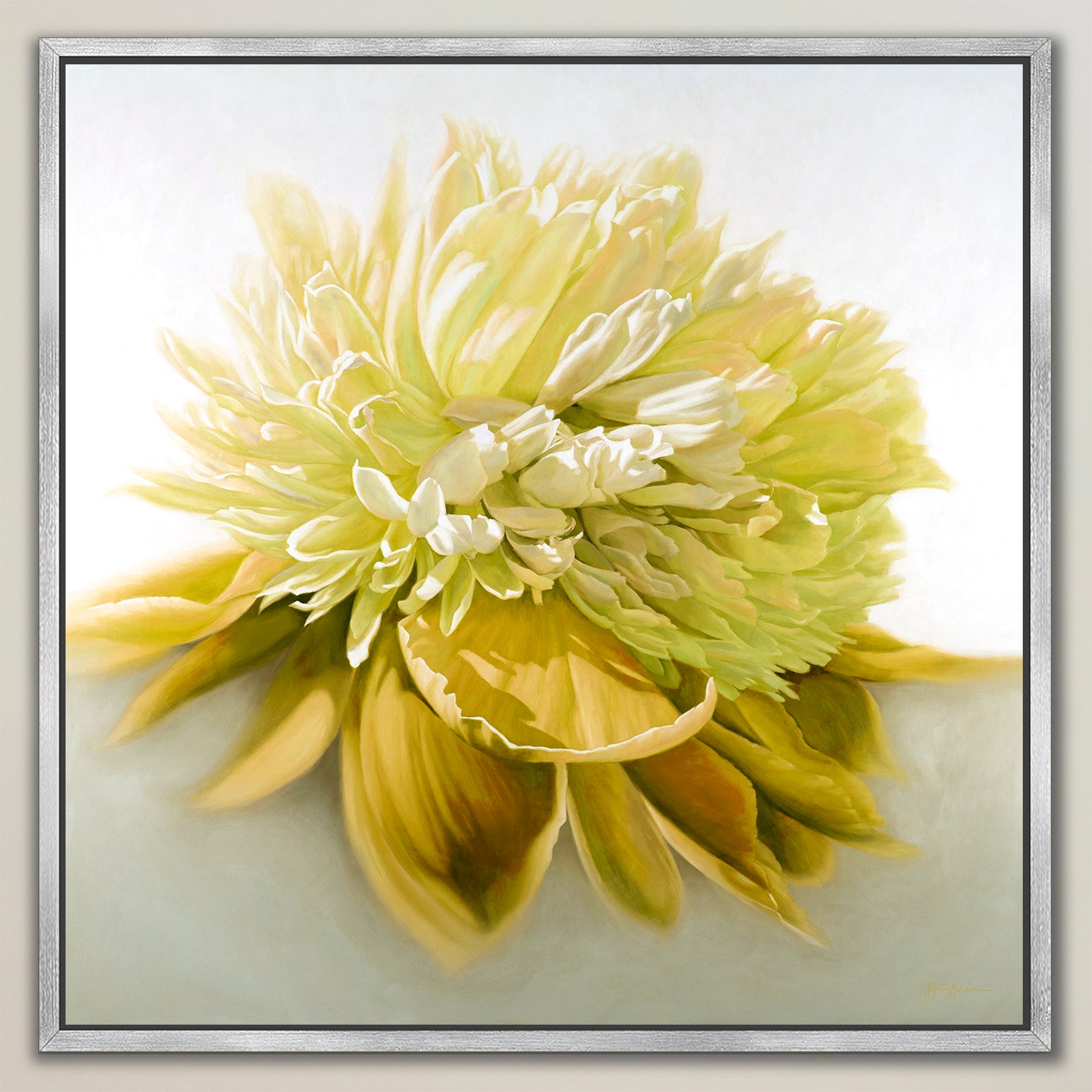 Peony in Gold ~ Square Canvas Edition Print