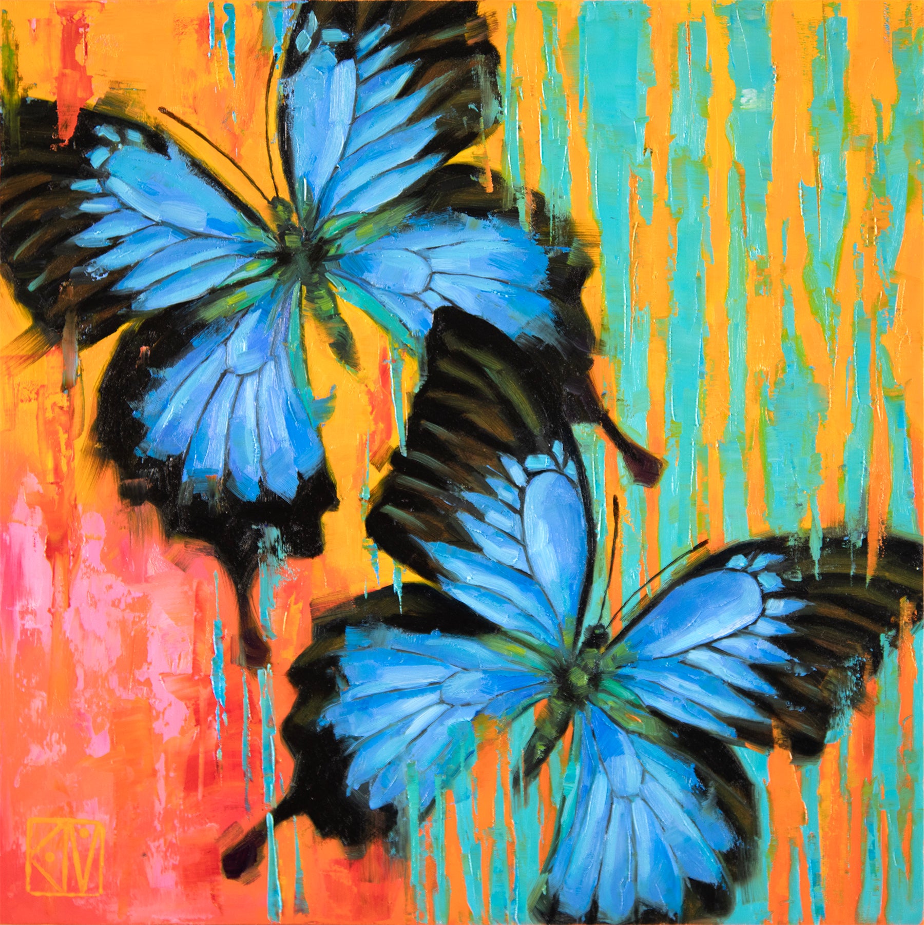Mountain Blue Swallowtail ~ Original Oil Painting