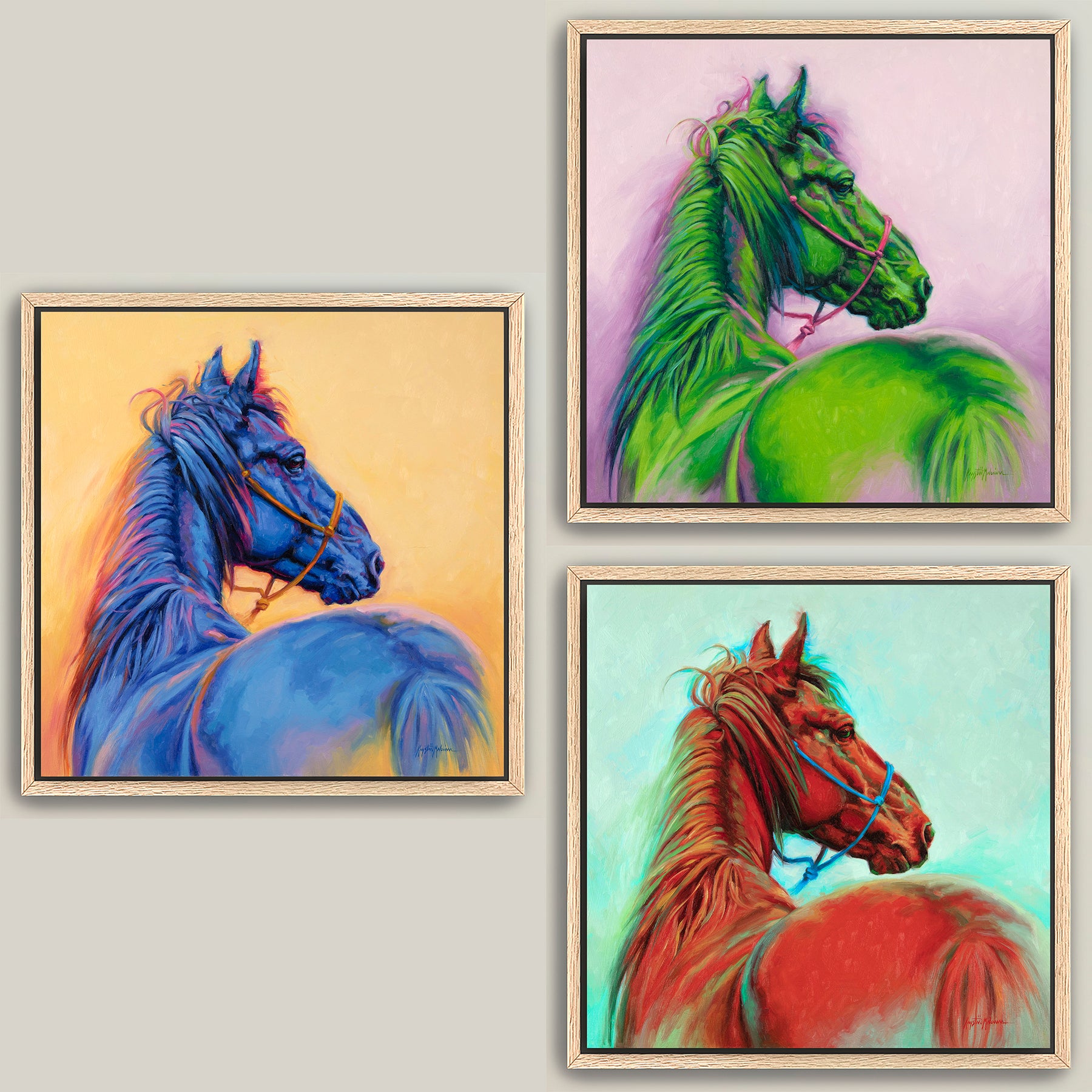 Mustang Colors ~ Square Canvas Edition Print Set