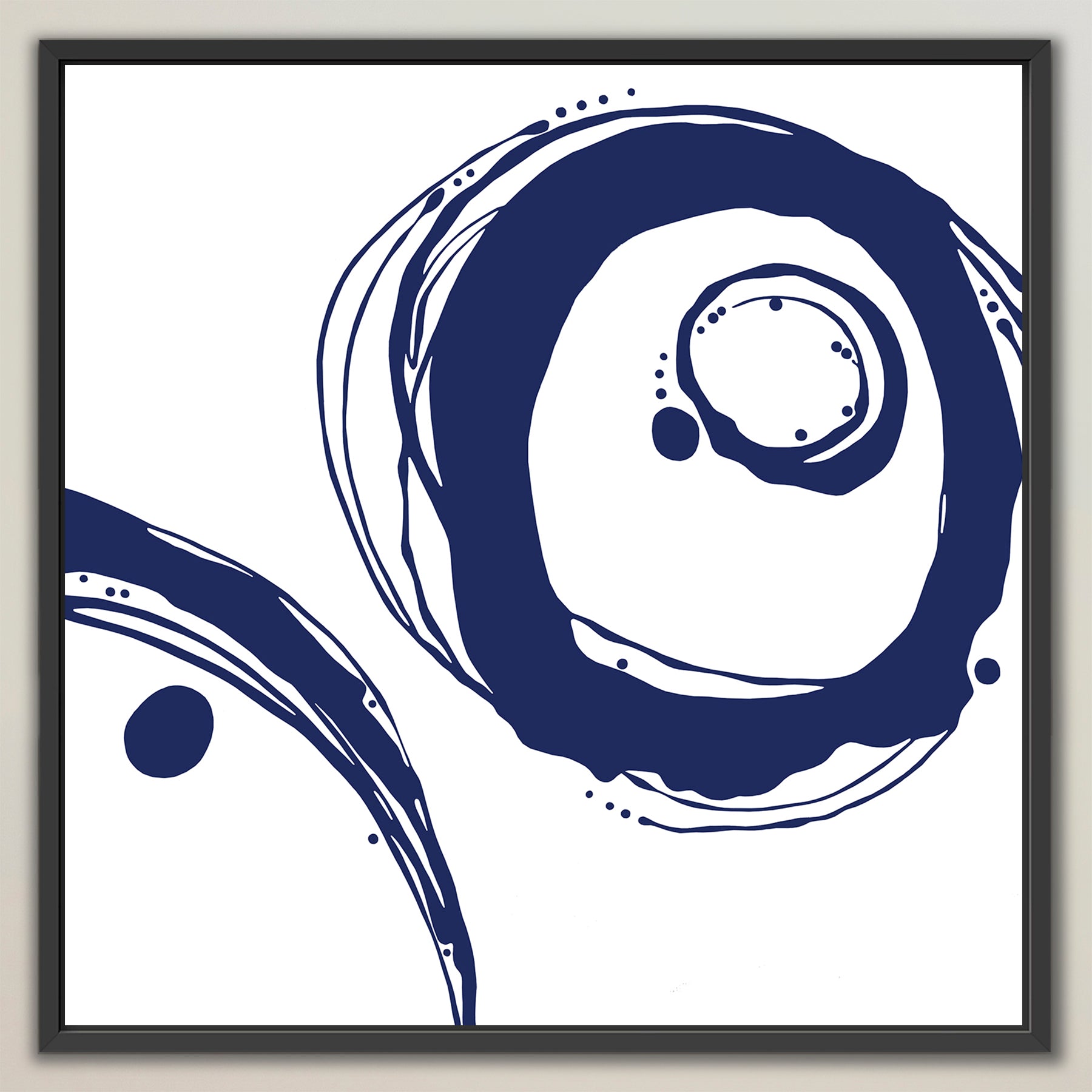Orbit ~ Indigo on White ~ Square Canvas Edition Print