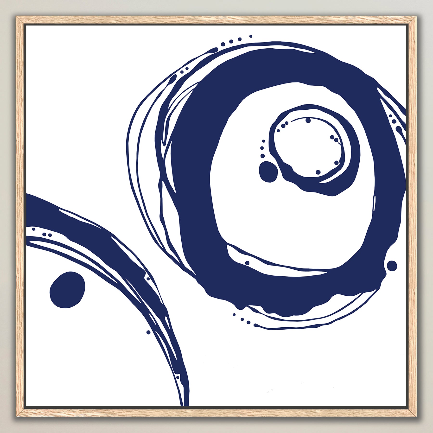 Orbit ~ Indigo on White ~ Square Canvas Edition Print