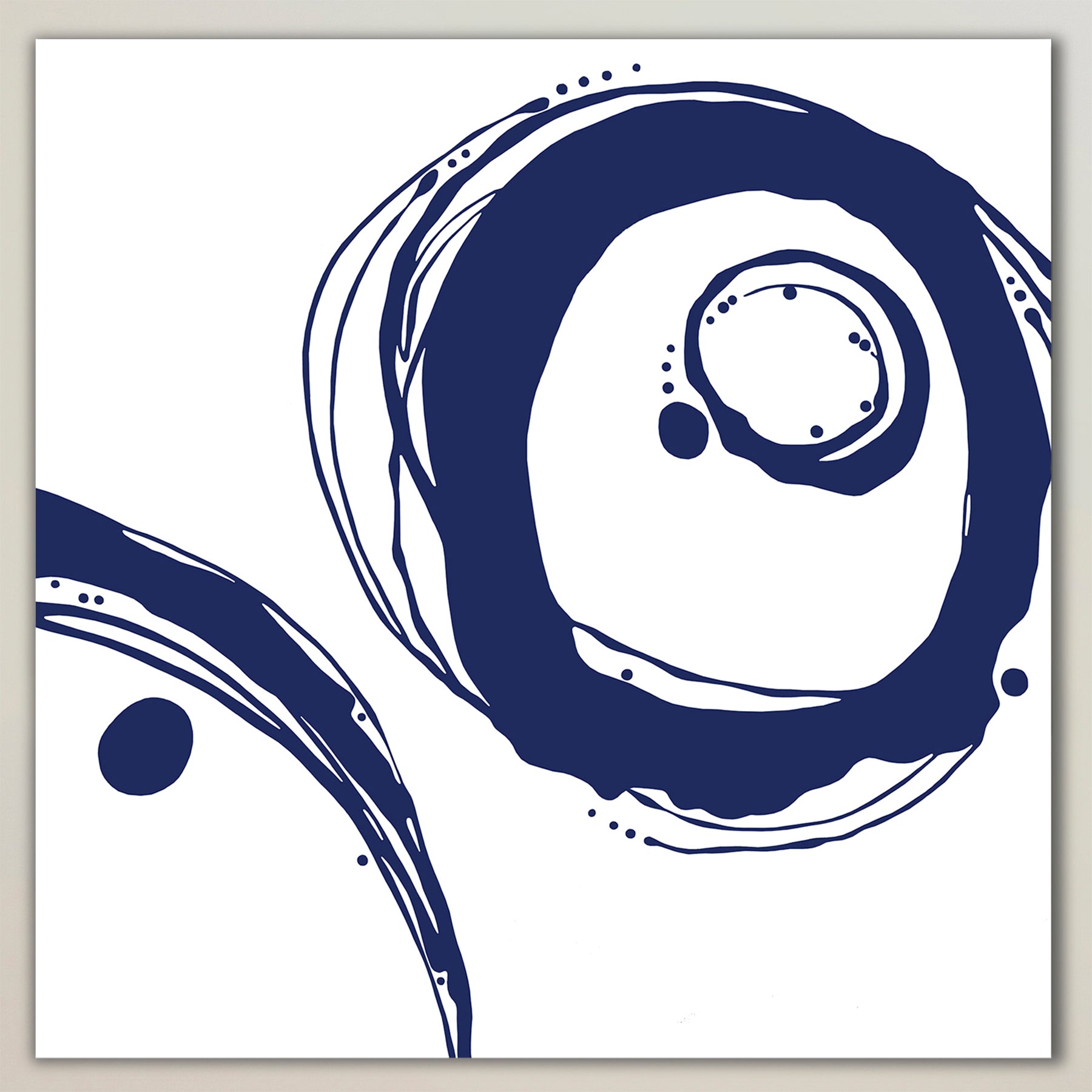 Orbit ~ Indigo on White ~ Square Canvas Edition Print