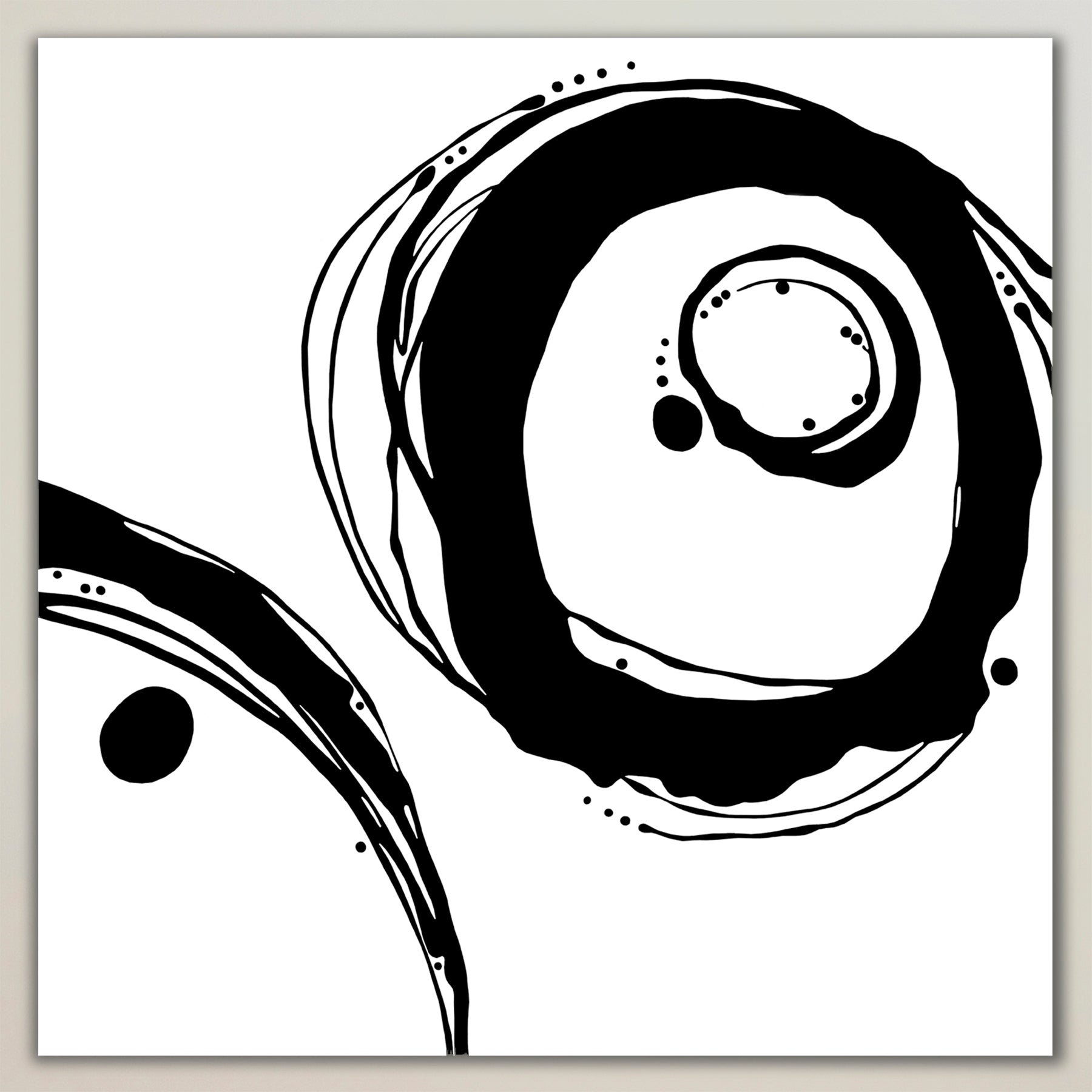 Orbit ~Black on White ~ Square Canvas Edition Print
