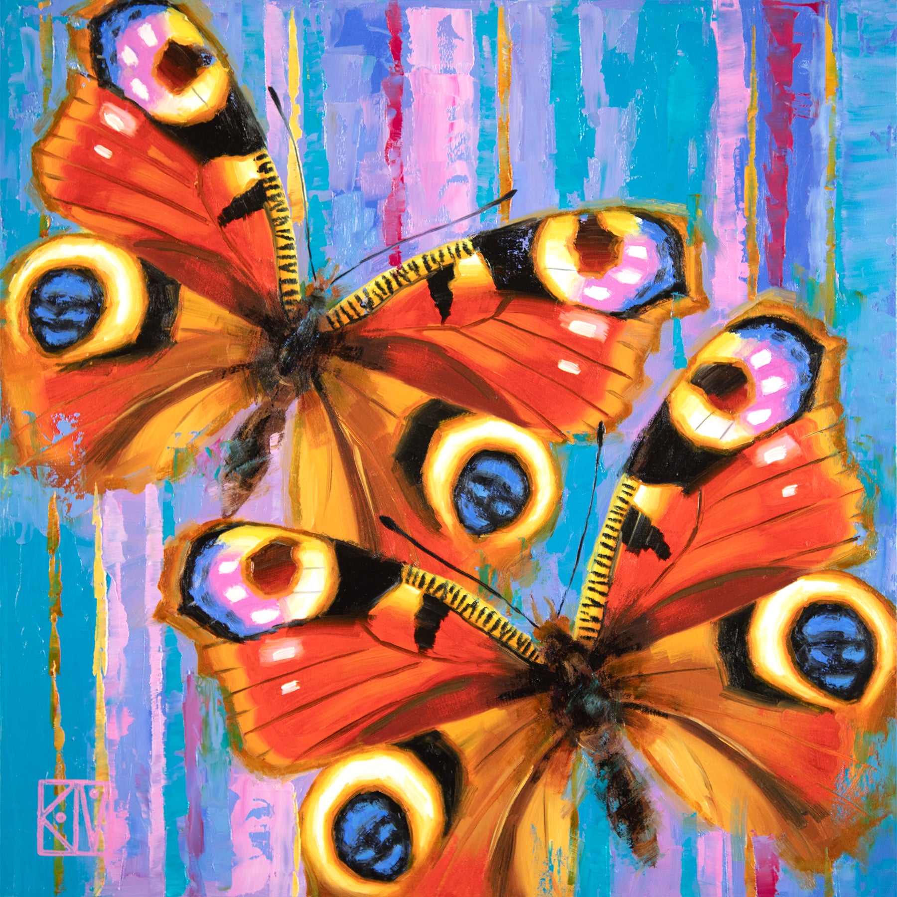 Peacock Butterfly ~ Original Oil Painting
