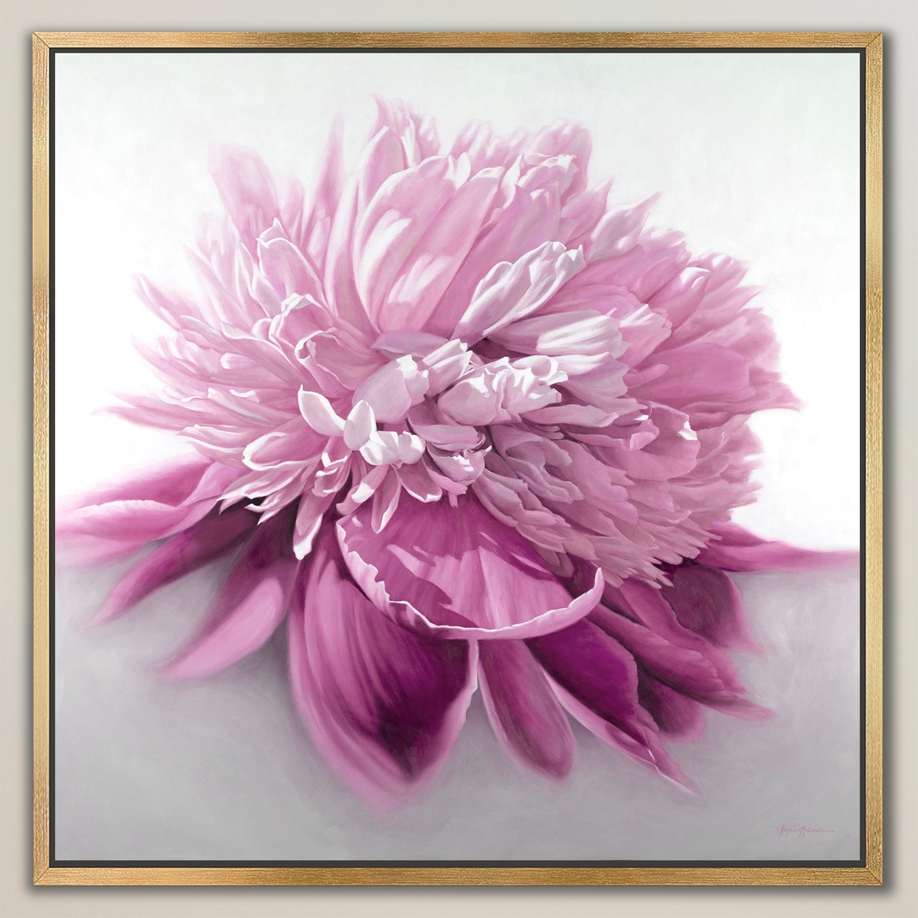 Peony in Plum ~ Square Canvas Edition Print