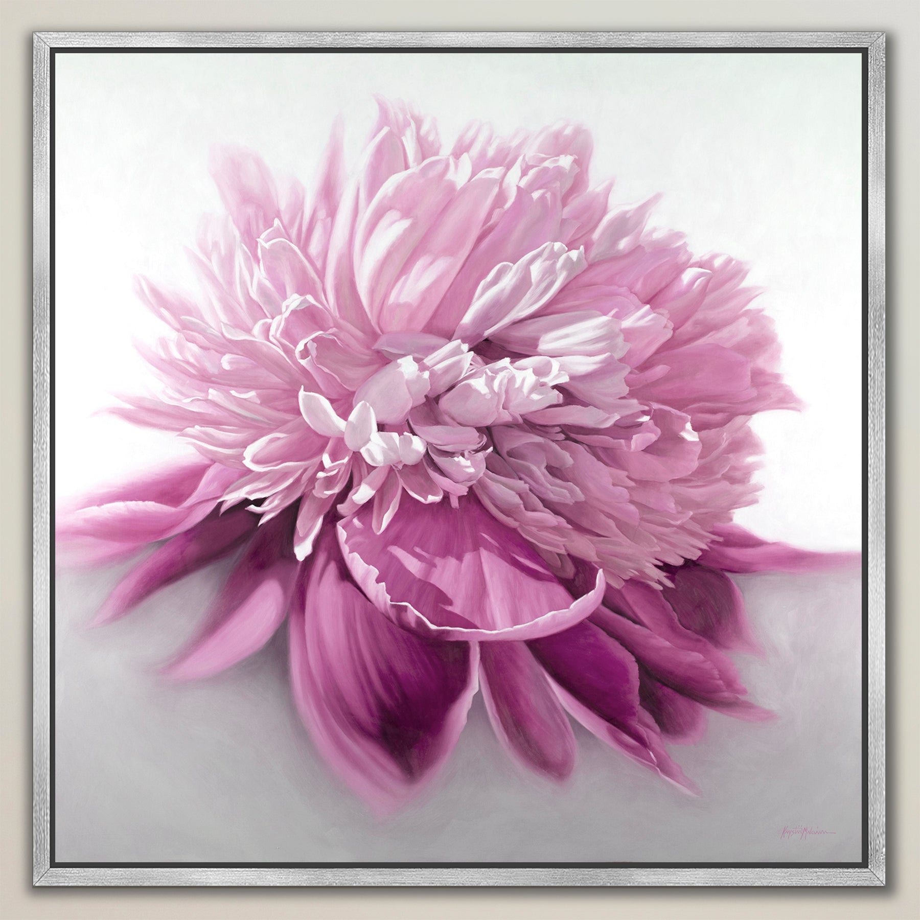 Peony in Plum ~ Square Canvas Edition Print