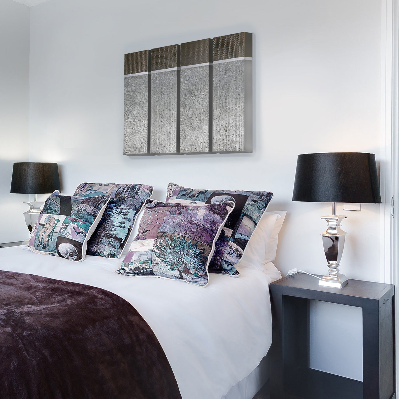 Ripples Of Thought ~ 24"x6" x 4 ~ Original paintings on 4 panels