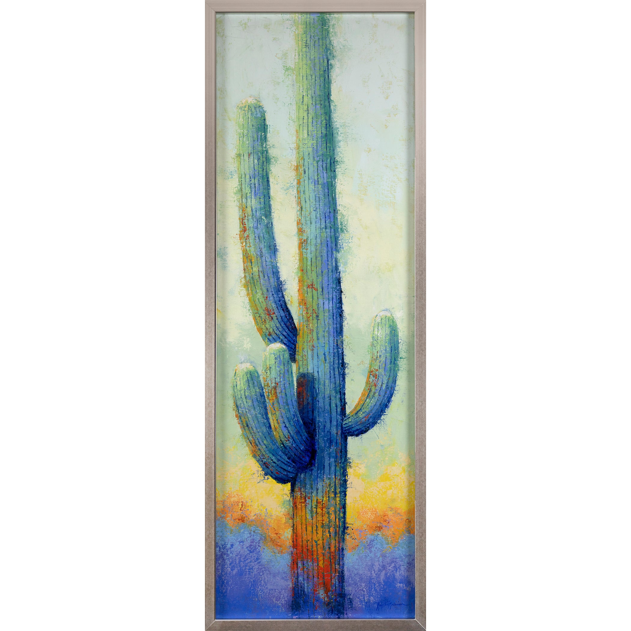 Saguaro II ~ 48"x16" ~ Original oil painting on linen panel
