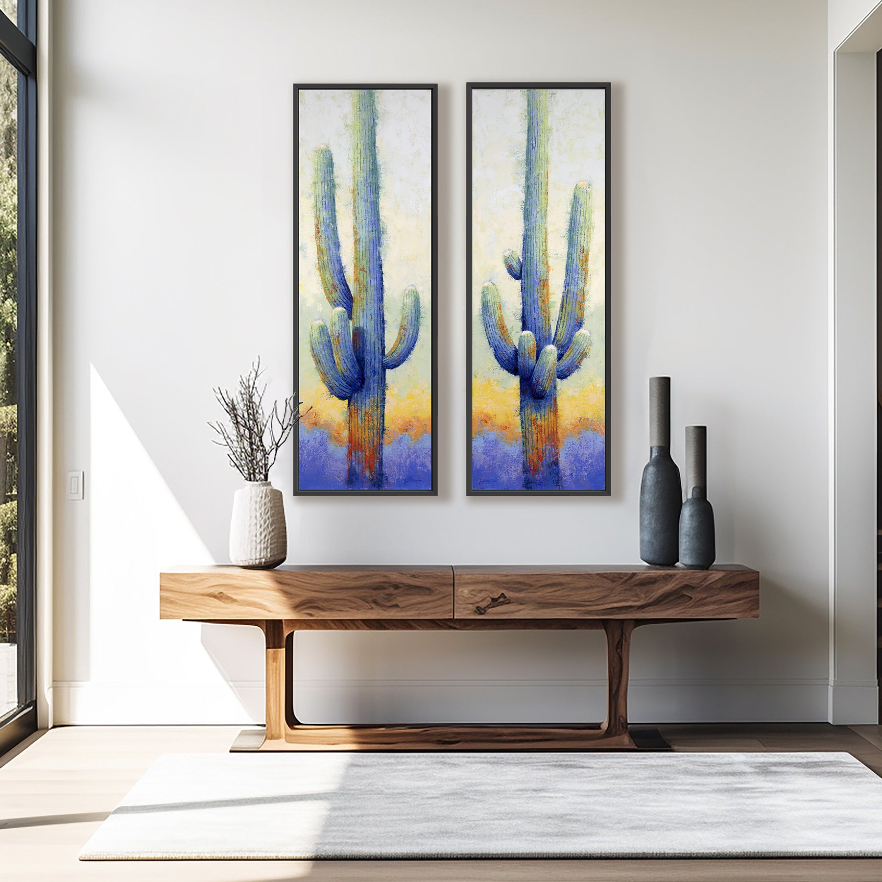 Saguaro Pair ~ Vertical Canvas Print Edition