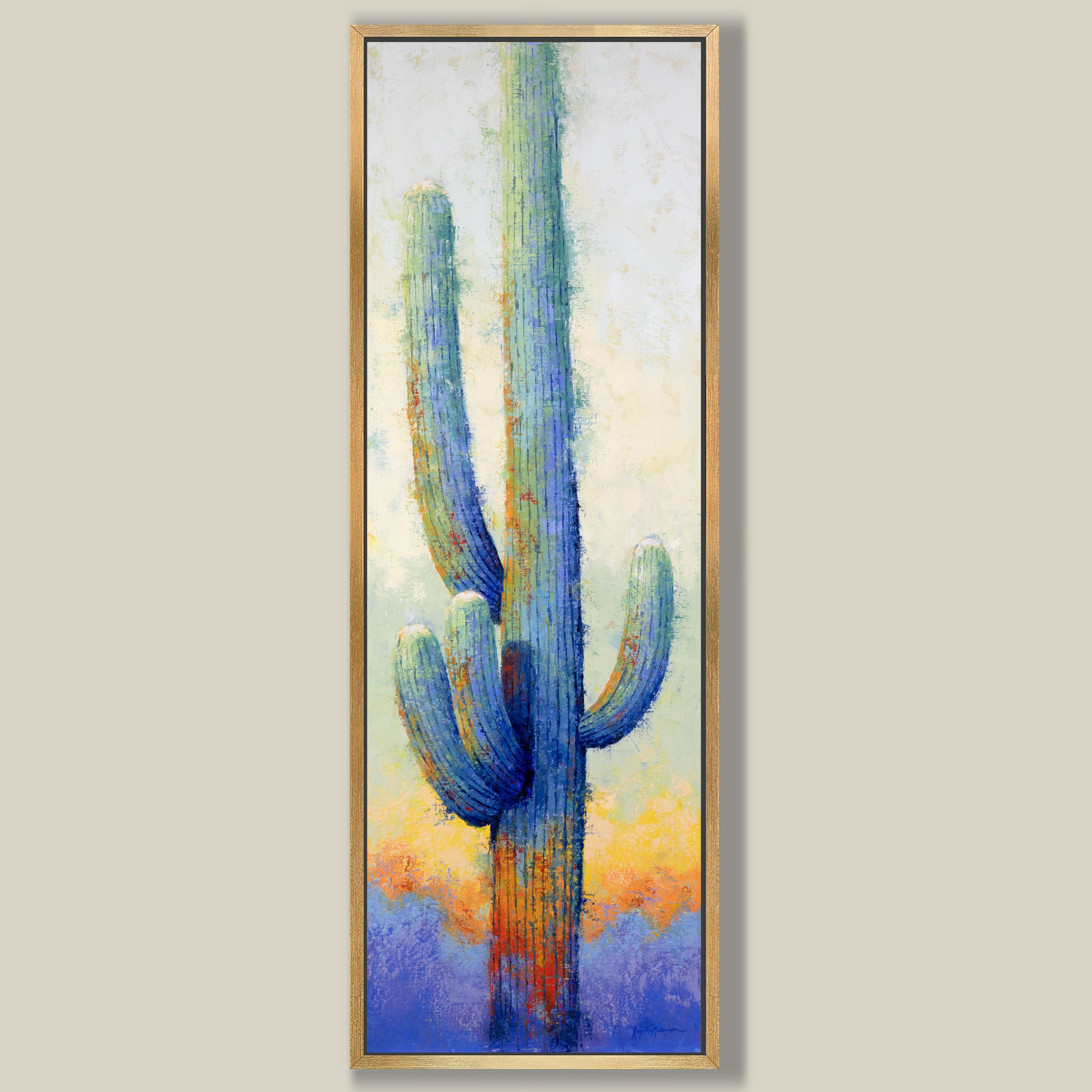 Saguaro Pair ~ Vertical Canvas Print Edition