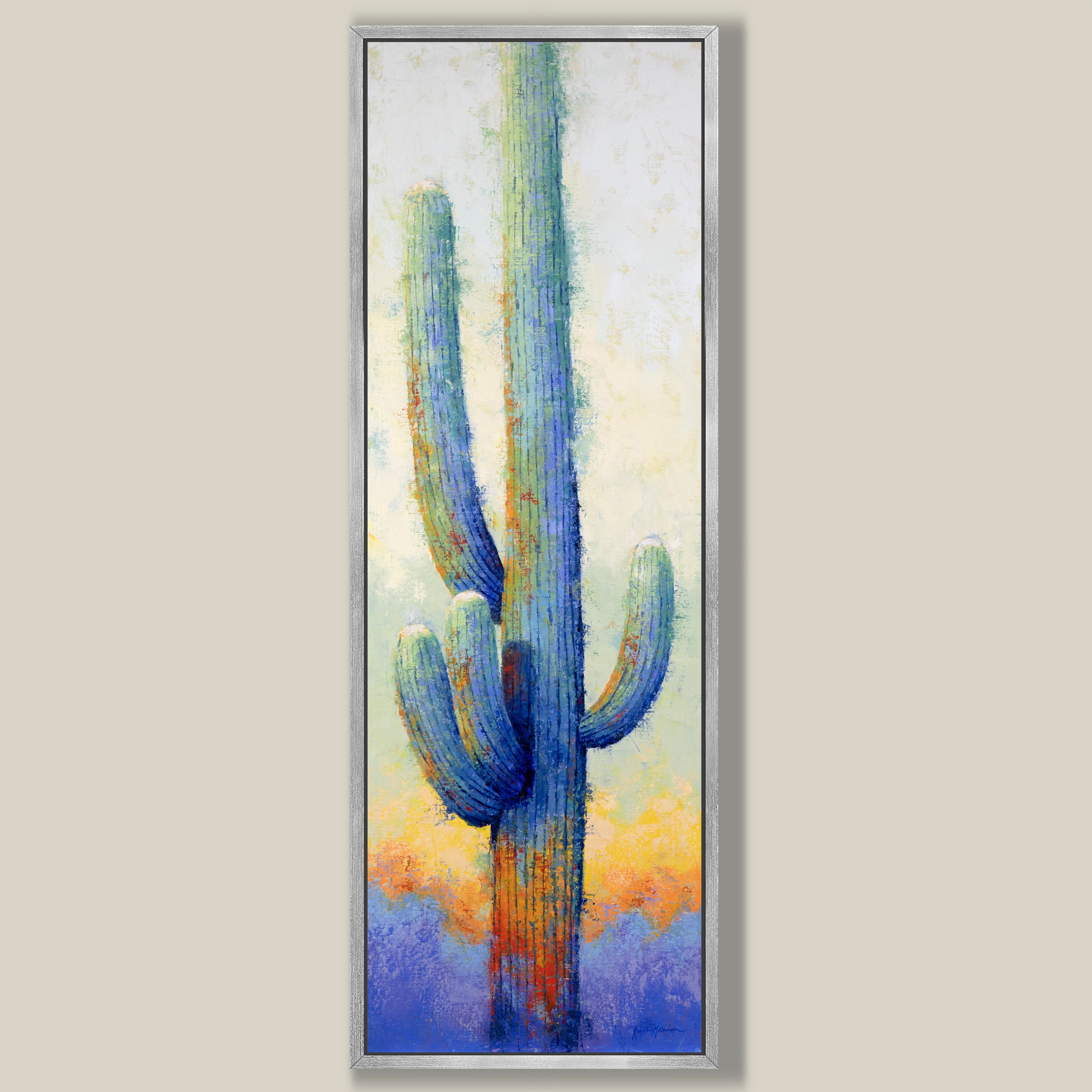 Saguaro Pair ~ Vertical Canvas Print Edition