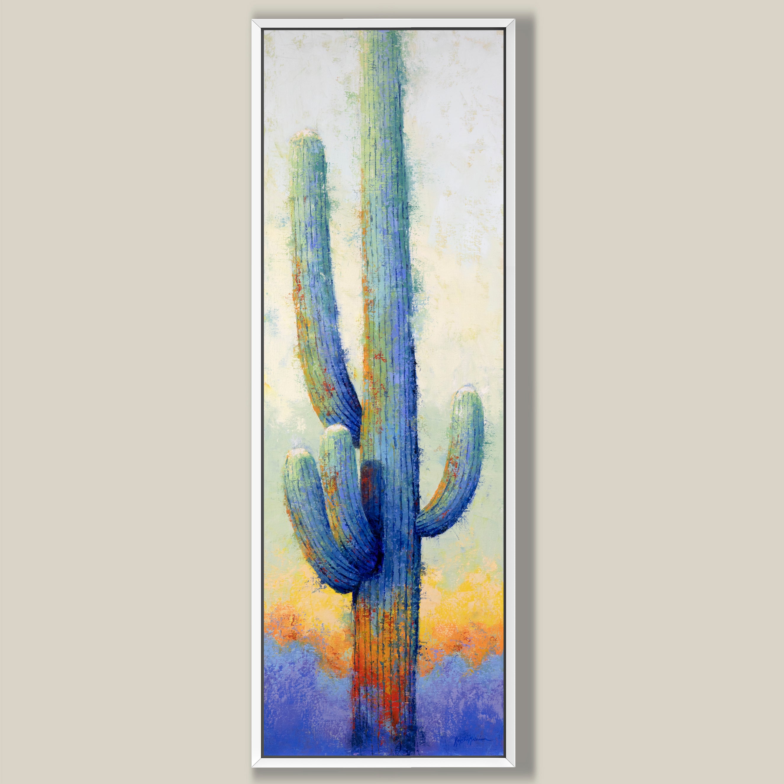 Saguaro Pair ~ Vertical Canvas Print Edition