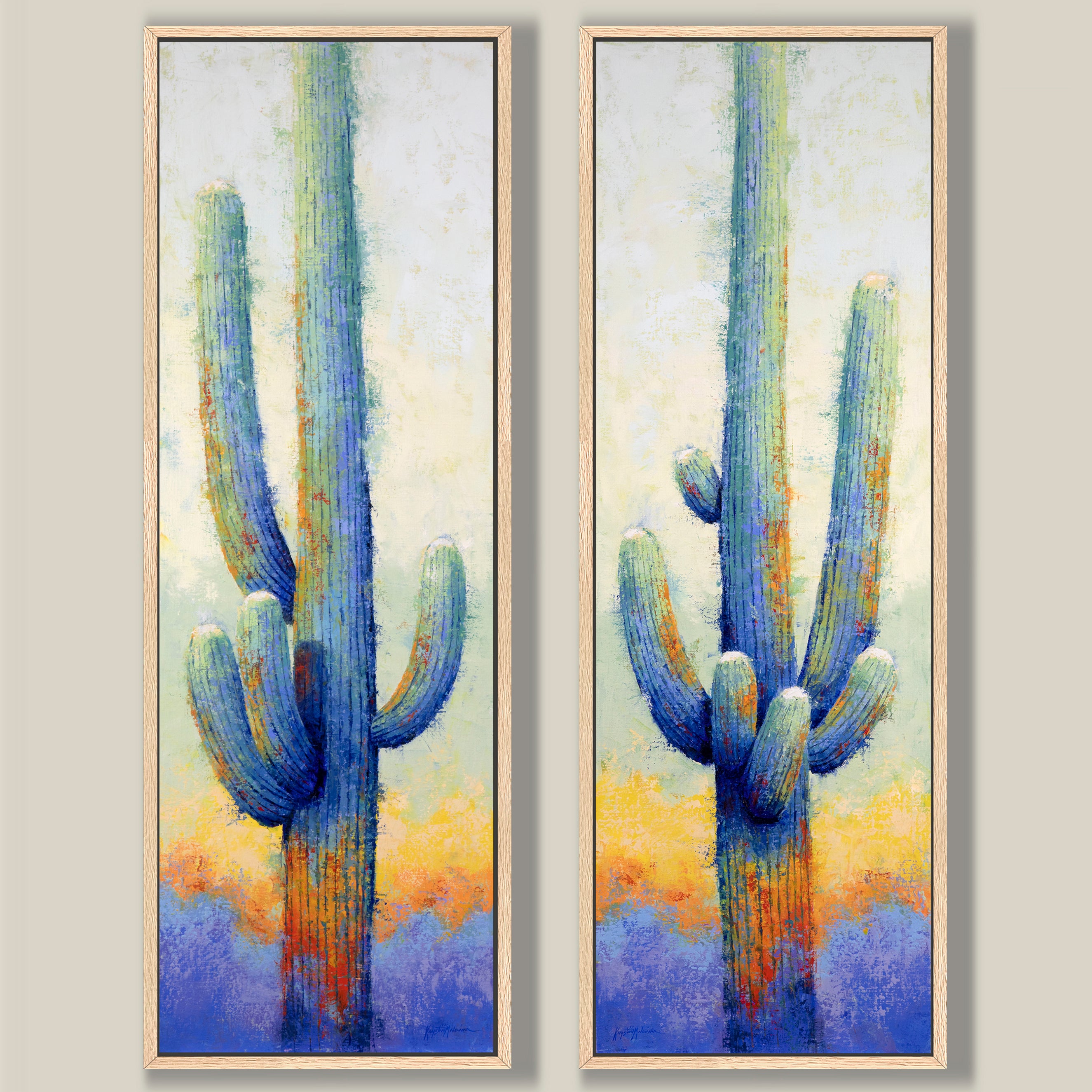 Saguaro Pair ~ Vertical Canvas Print Edition