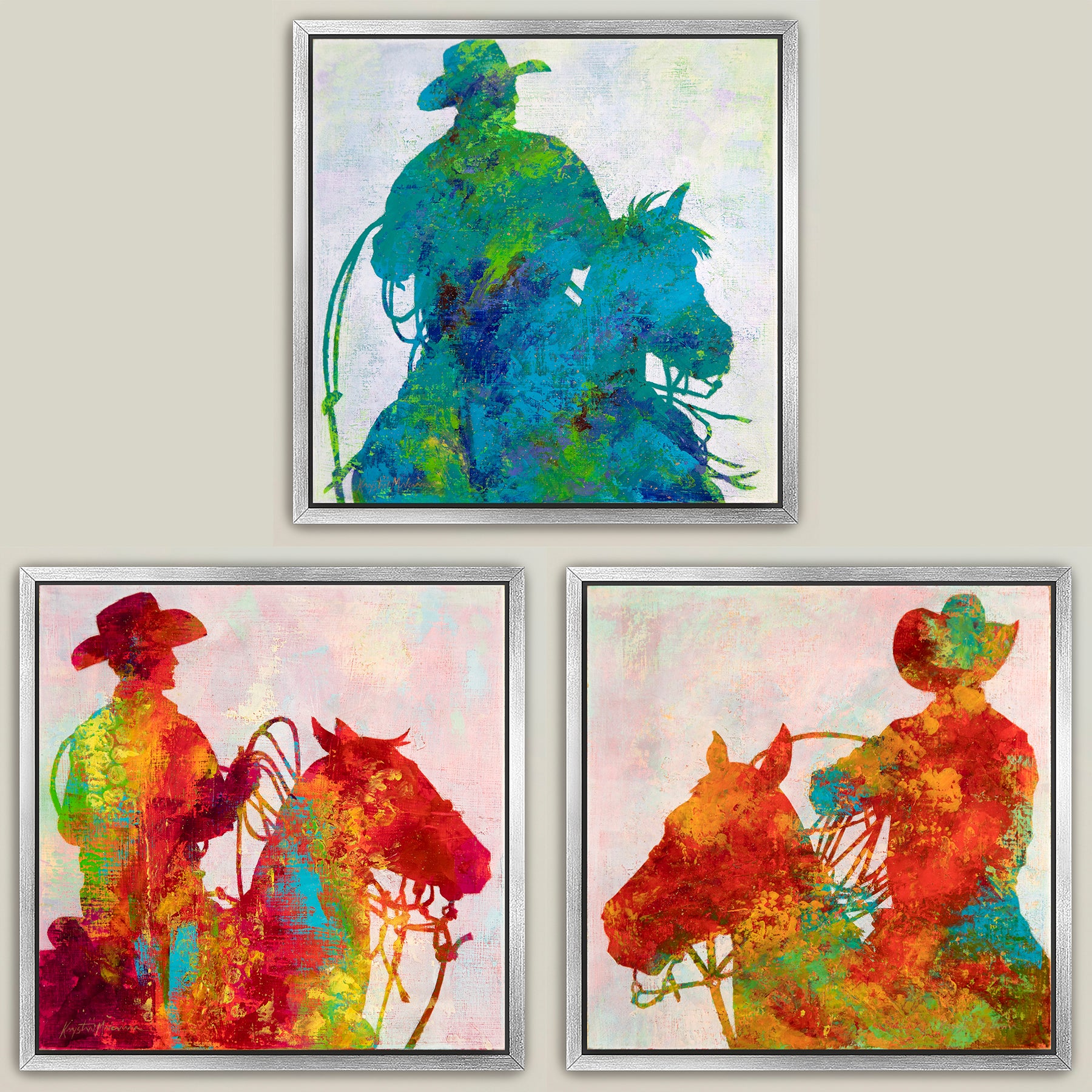 Gold Dust Cowboys ~ Square Canvas Edition Print Set