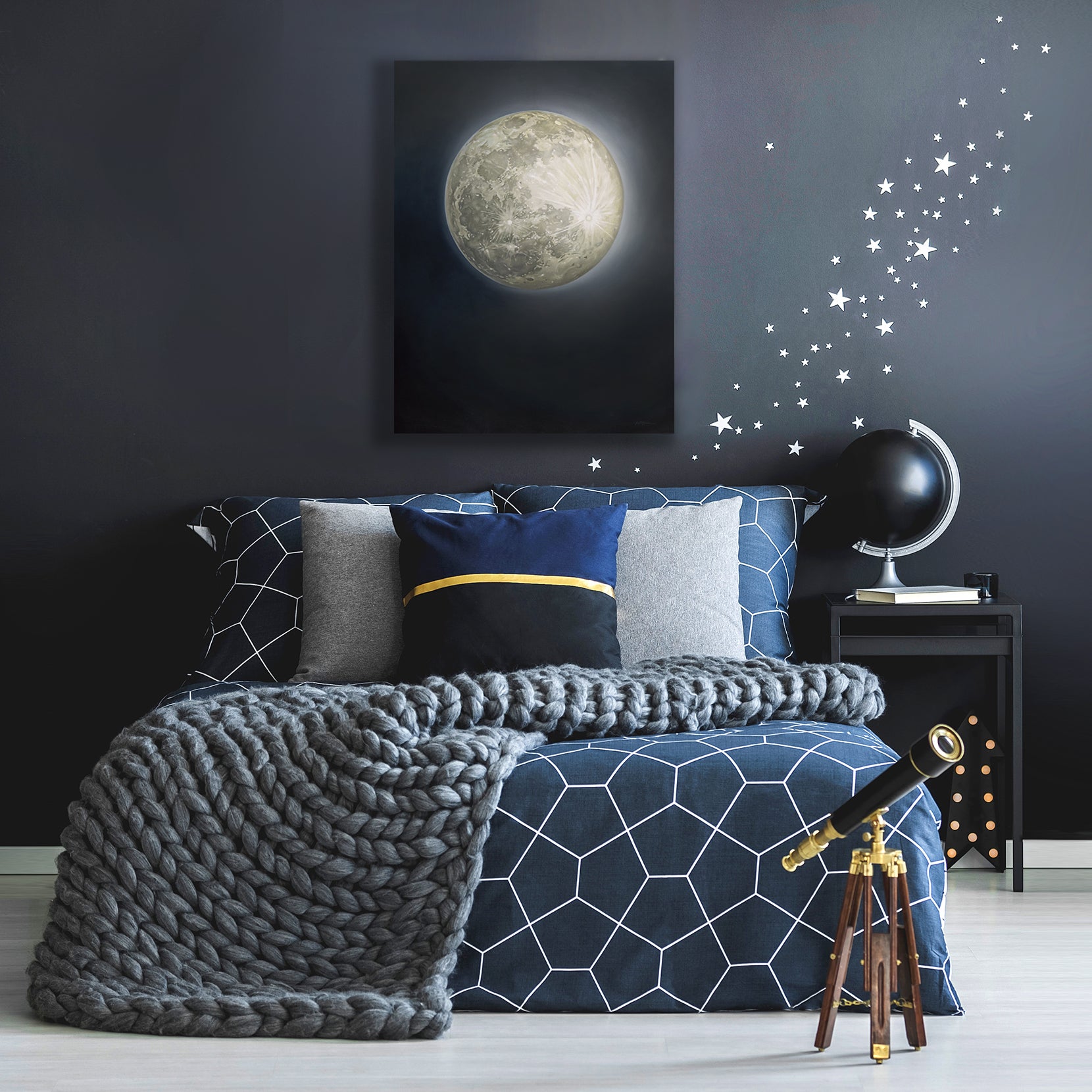 Snow Moon ~ 40"x30" ~ Original oil painting on panel