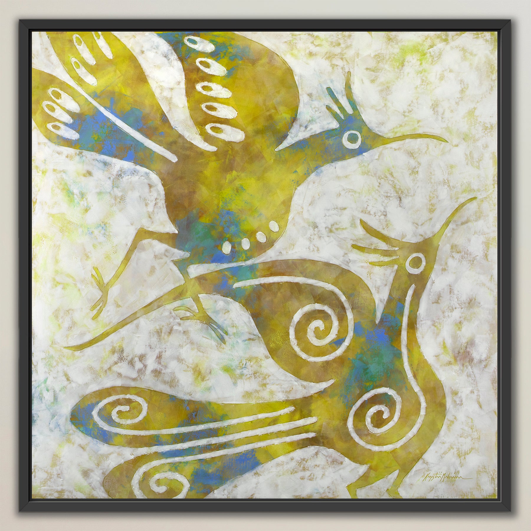 Zia Birds ~ Lemon ~ Canvas Edition Print