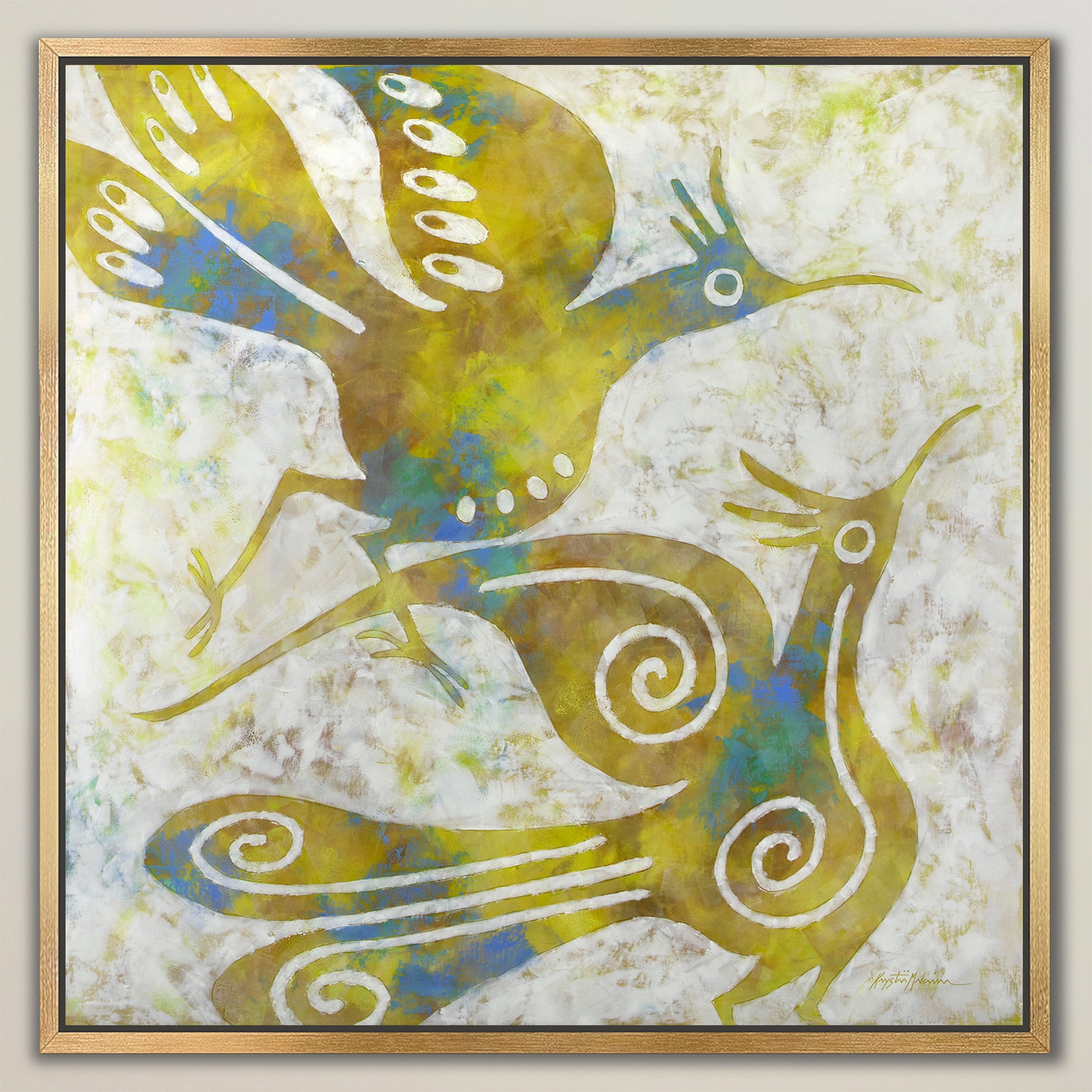 Zia Birds ~ Warm Collection ~ Canvas Edition Print