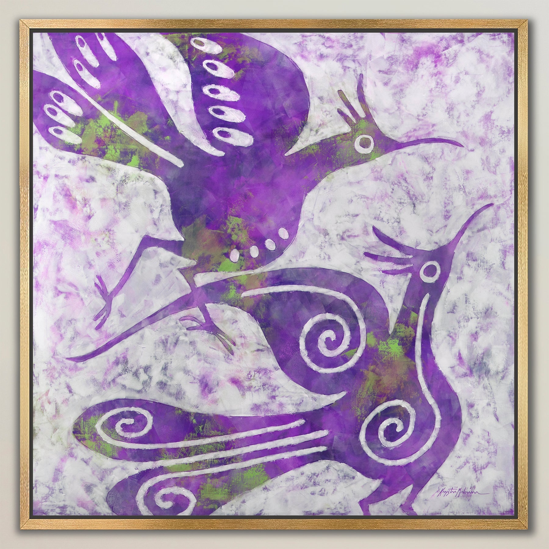 Zia Birds ~ Cool Collection ~ Canvas Edition Print
