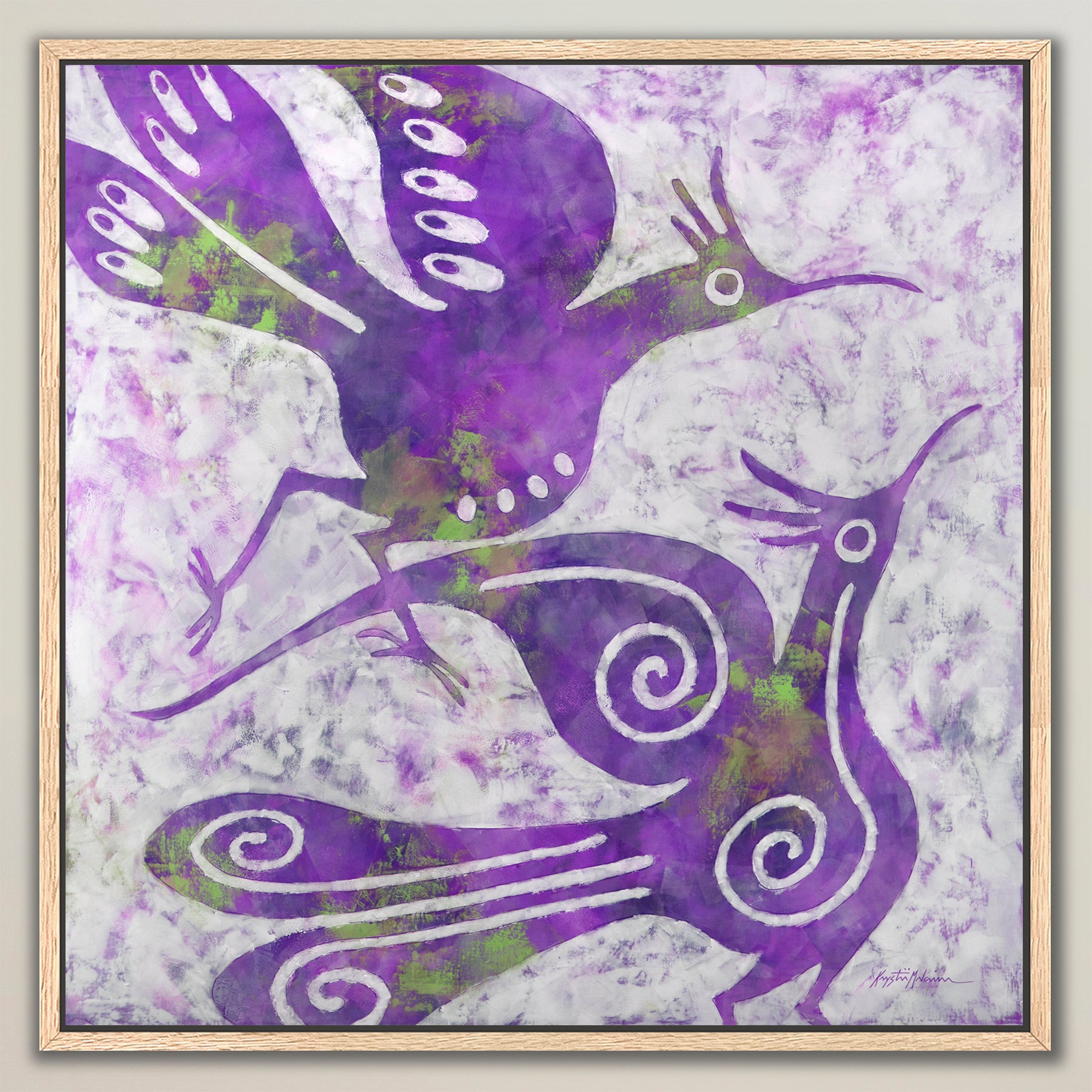 Zia Birds ~ Lilac ~ Canvas Edition Print