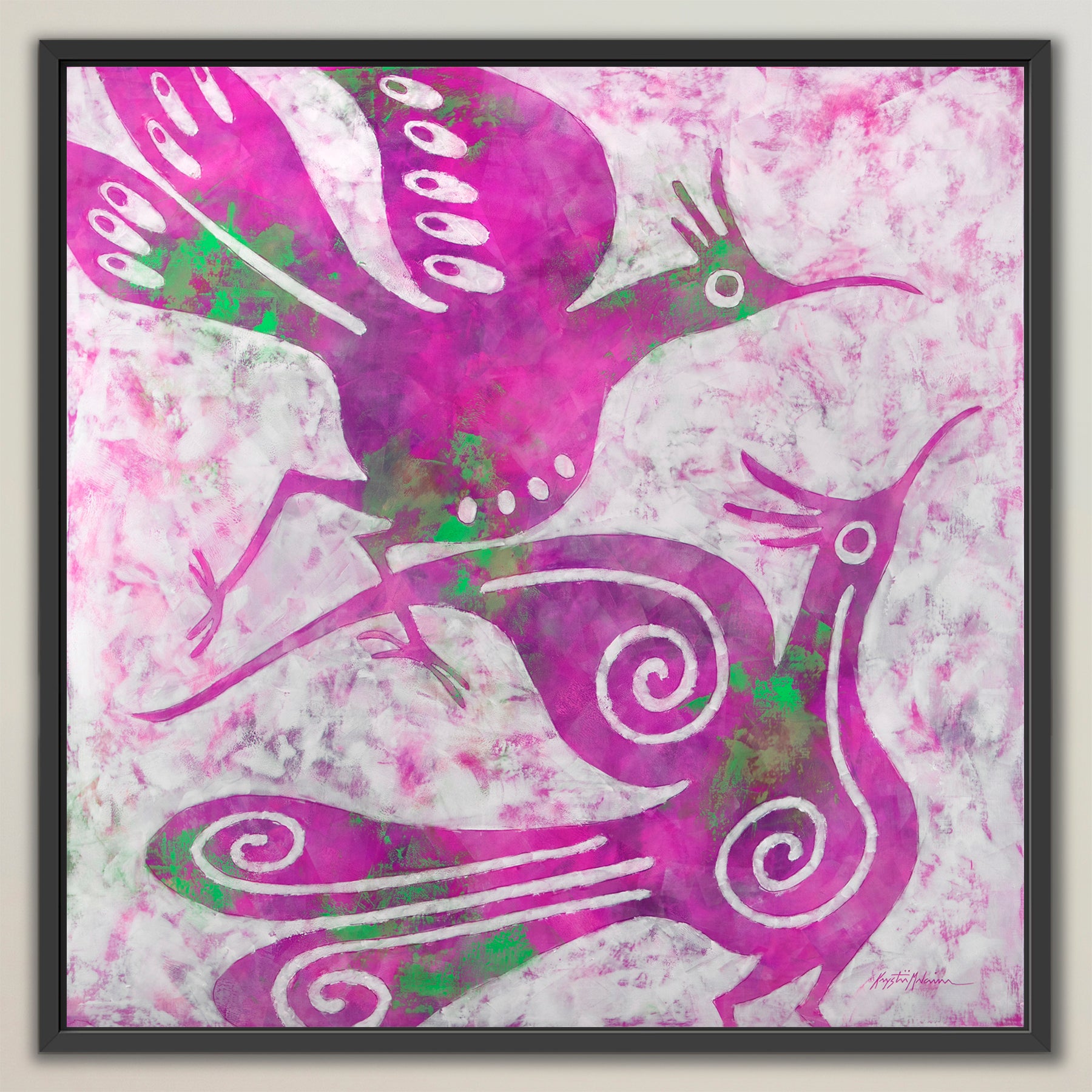 Zia Birds ~ Magenta ~ Canvas Edition Print