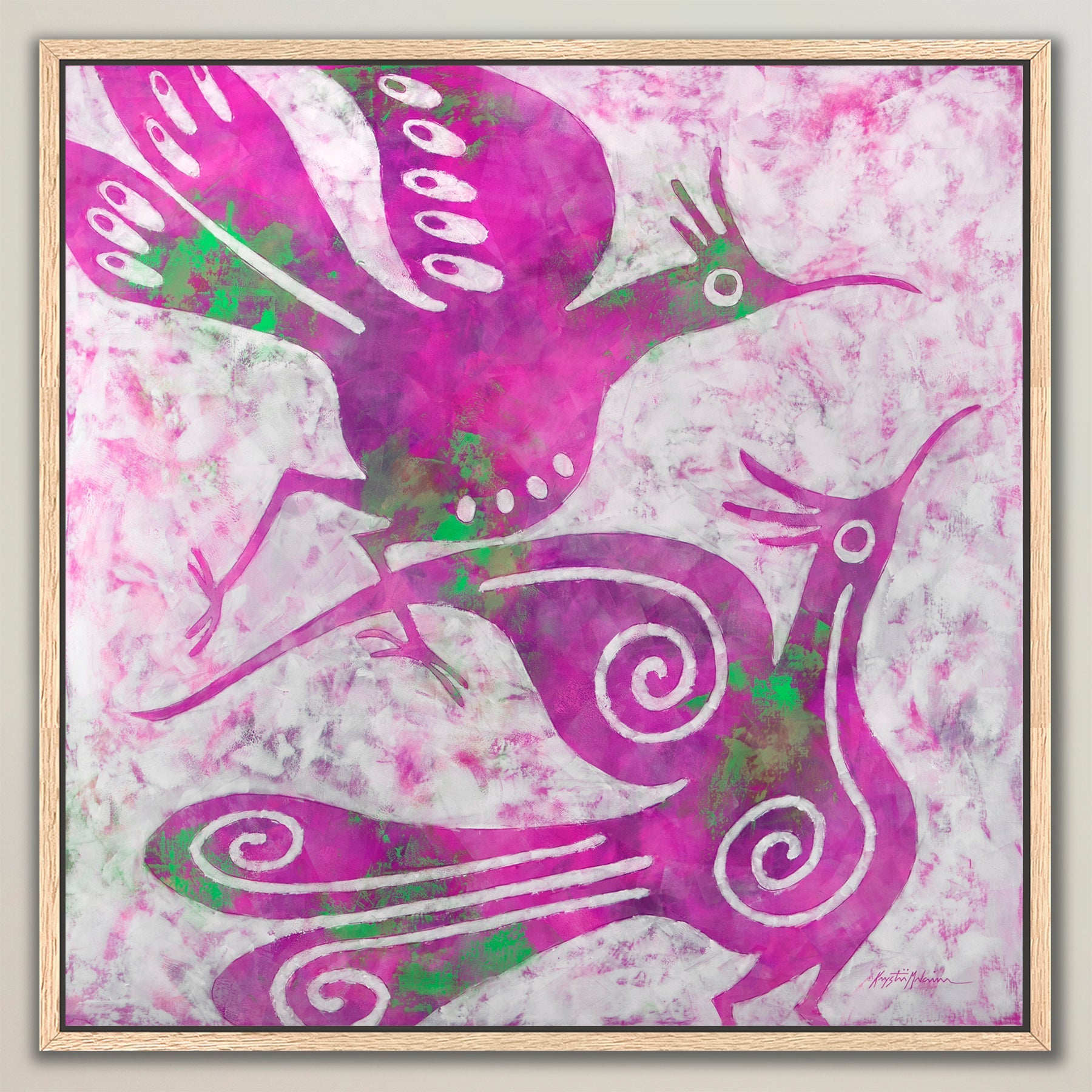 Zia Birds ~ Cool Collection ~ Canvas Edition Print