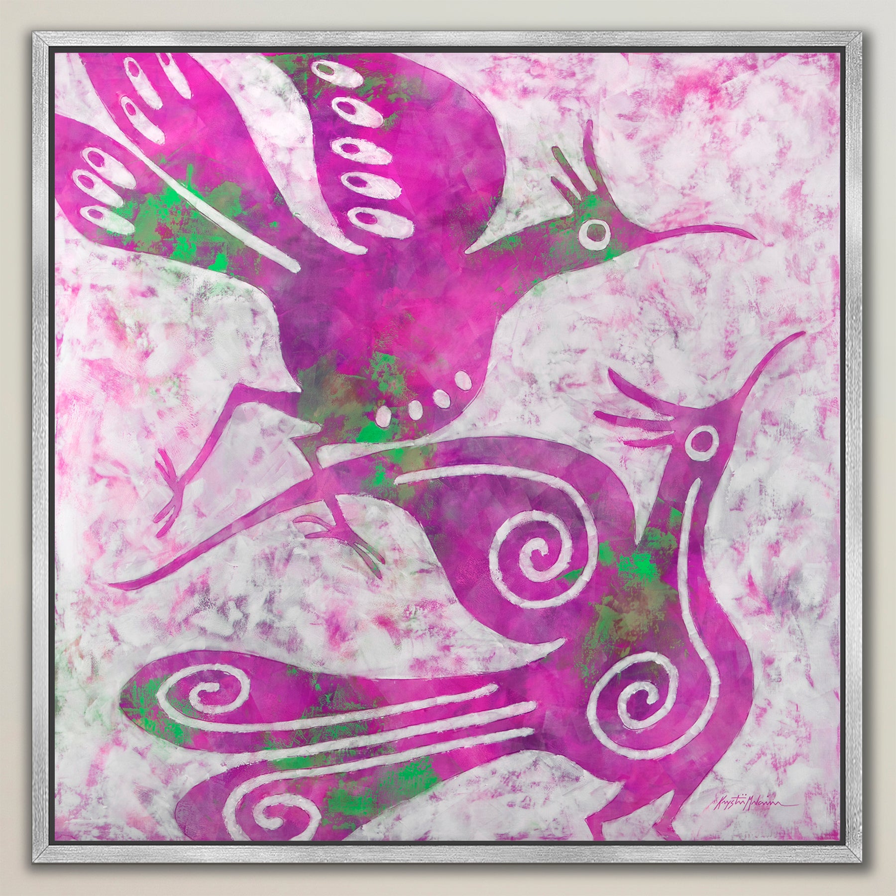 Zia Birds ~ Magenta ~ Canvas Edition Print
