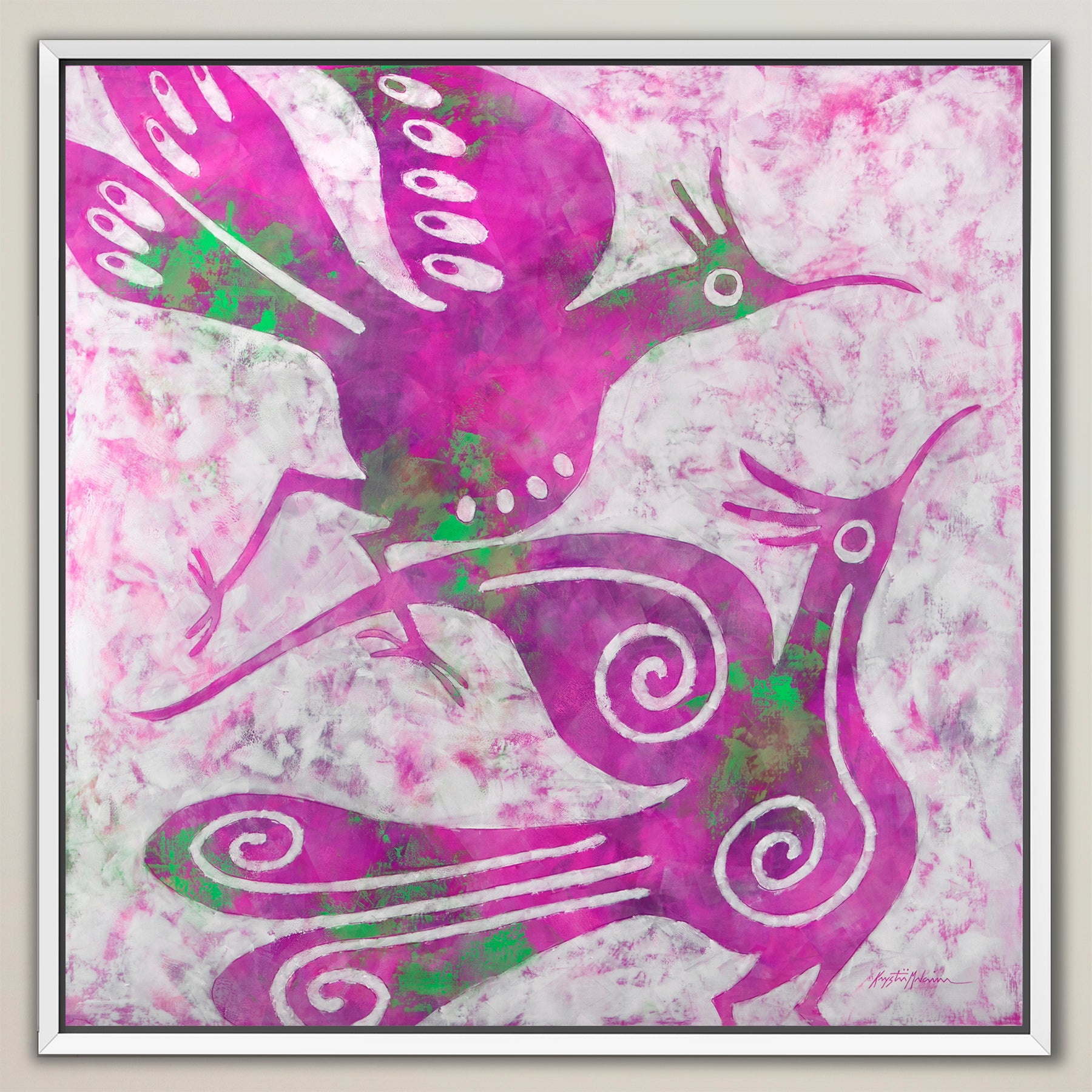 Zia Birds ~ Magenta ~ Canvas Edition Print