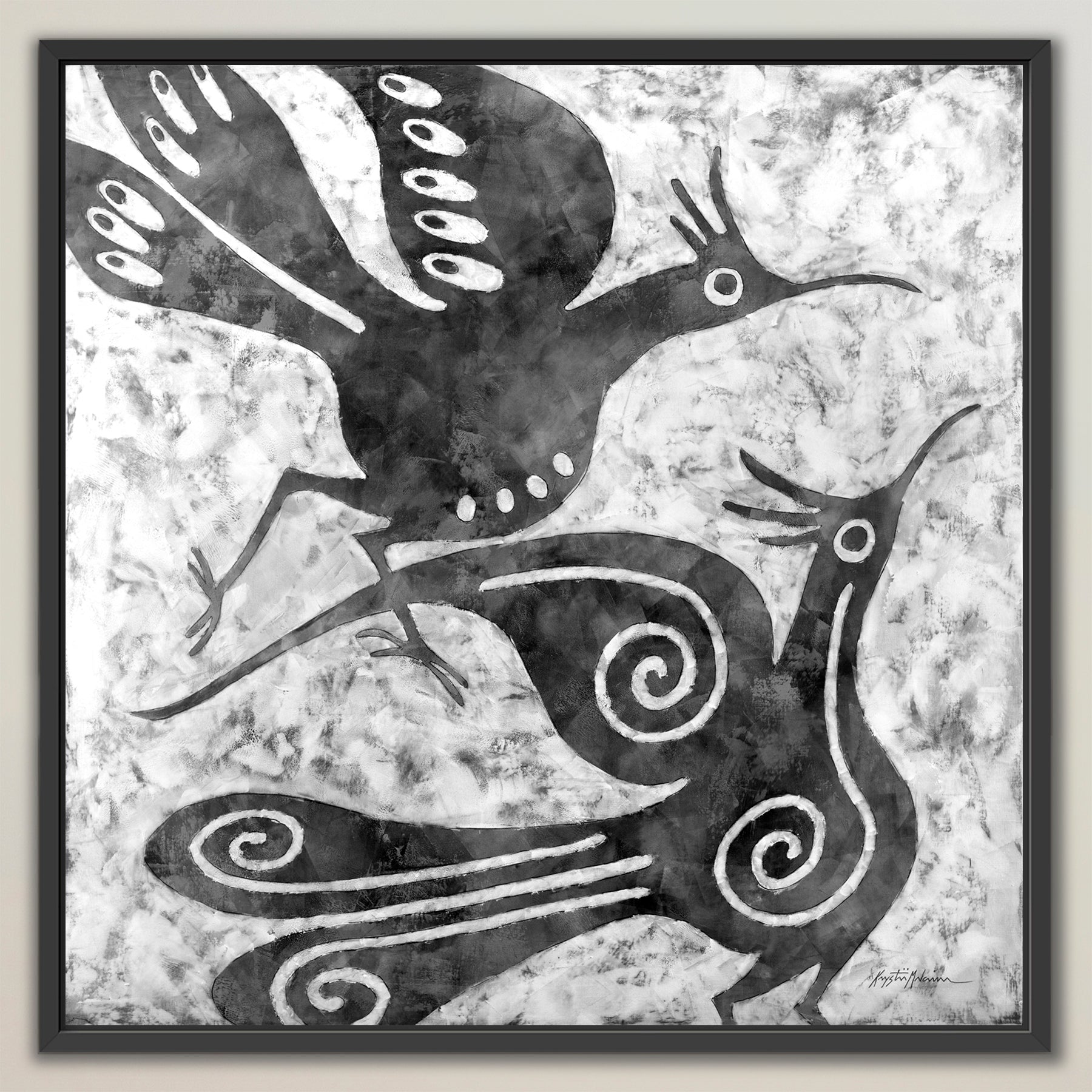 Zia Birds ~ Cool Collection ~ Canvas Edition Print