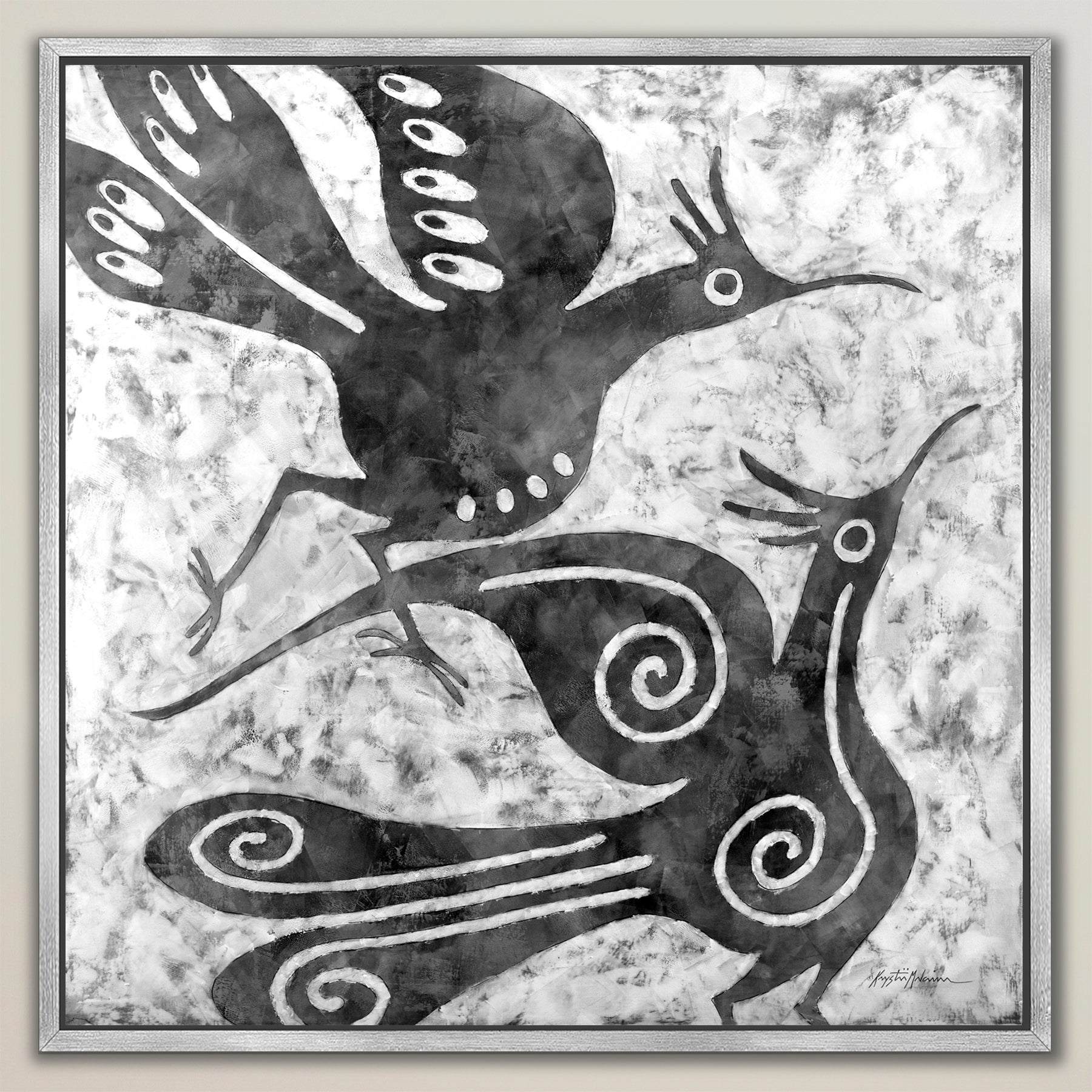 Zia Birds ~ Cool Collection ~ Canvas Edition Print