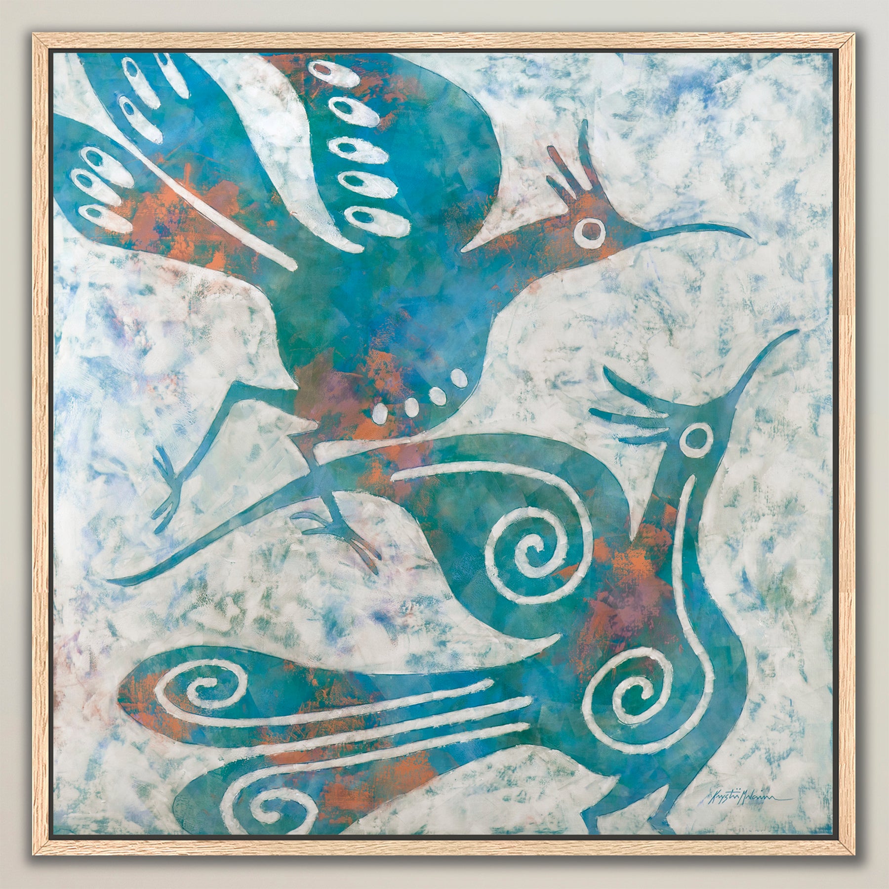 Zia Birds ~ Warm Collection ~ Canvas Edition Print