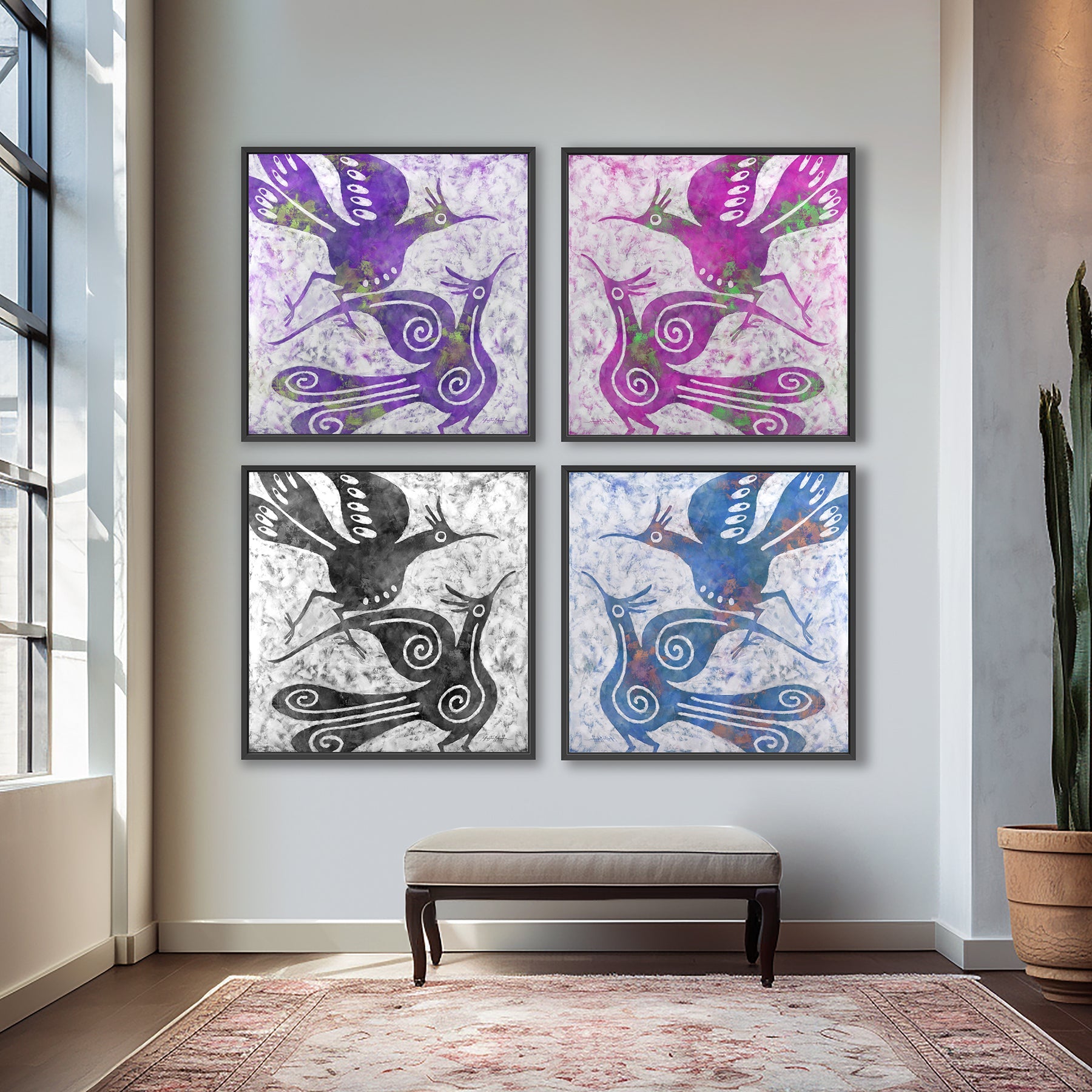 Zia Birds ~ Lilac ~ Canvas Edition Print