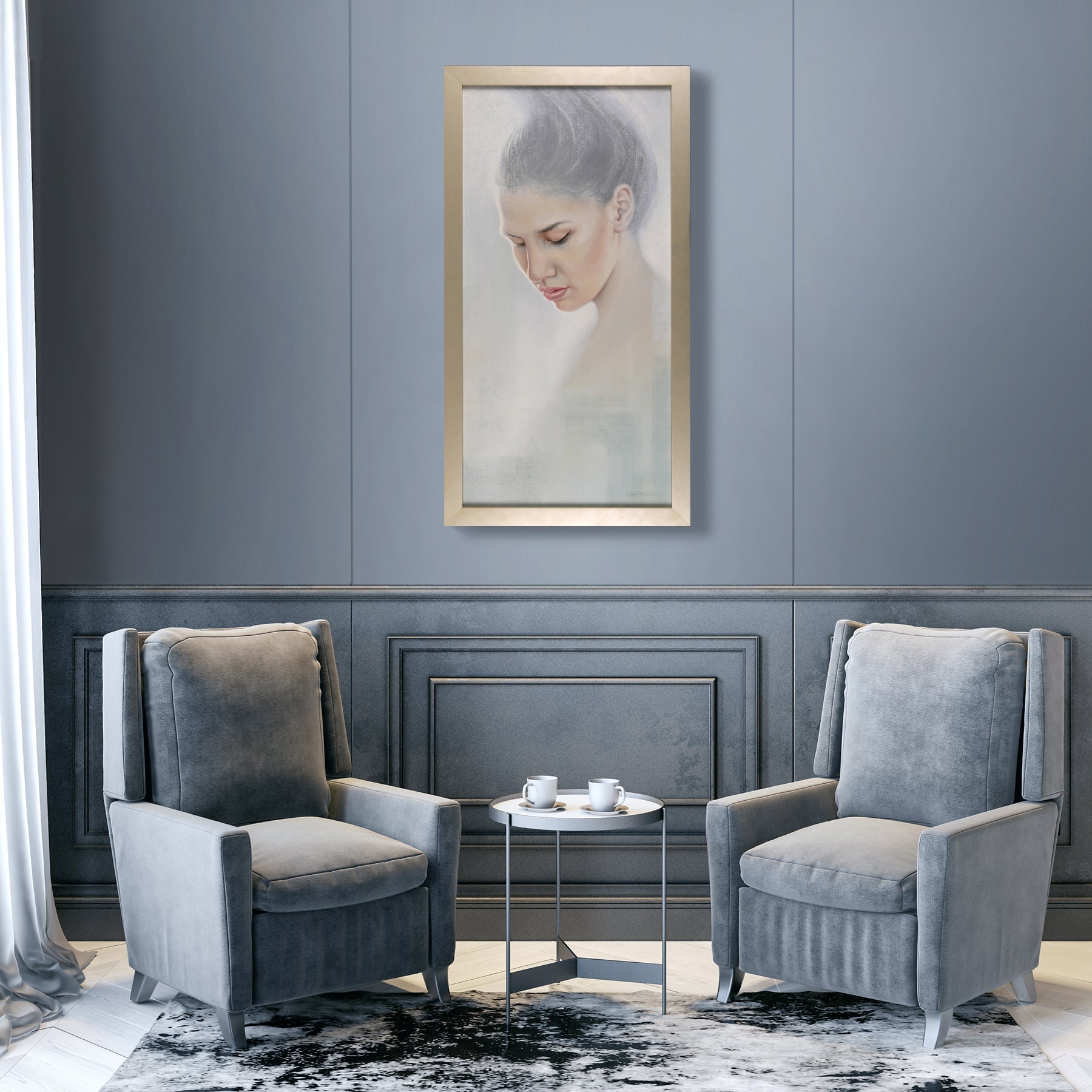 Imagine ~ 48"x24" ~ Original oil portrait on linen