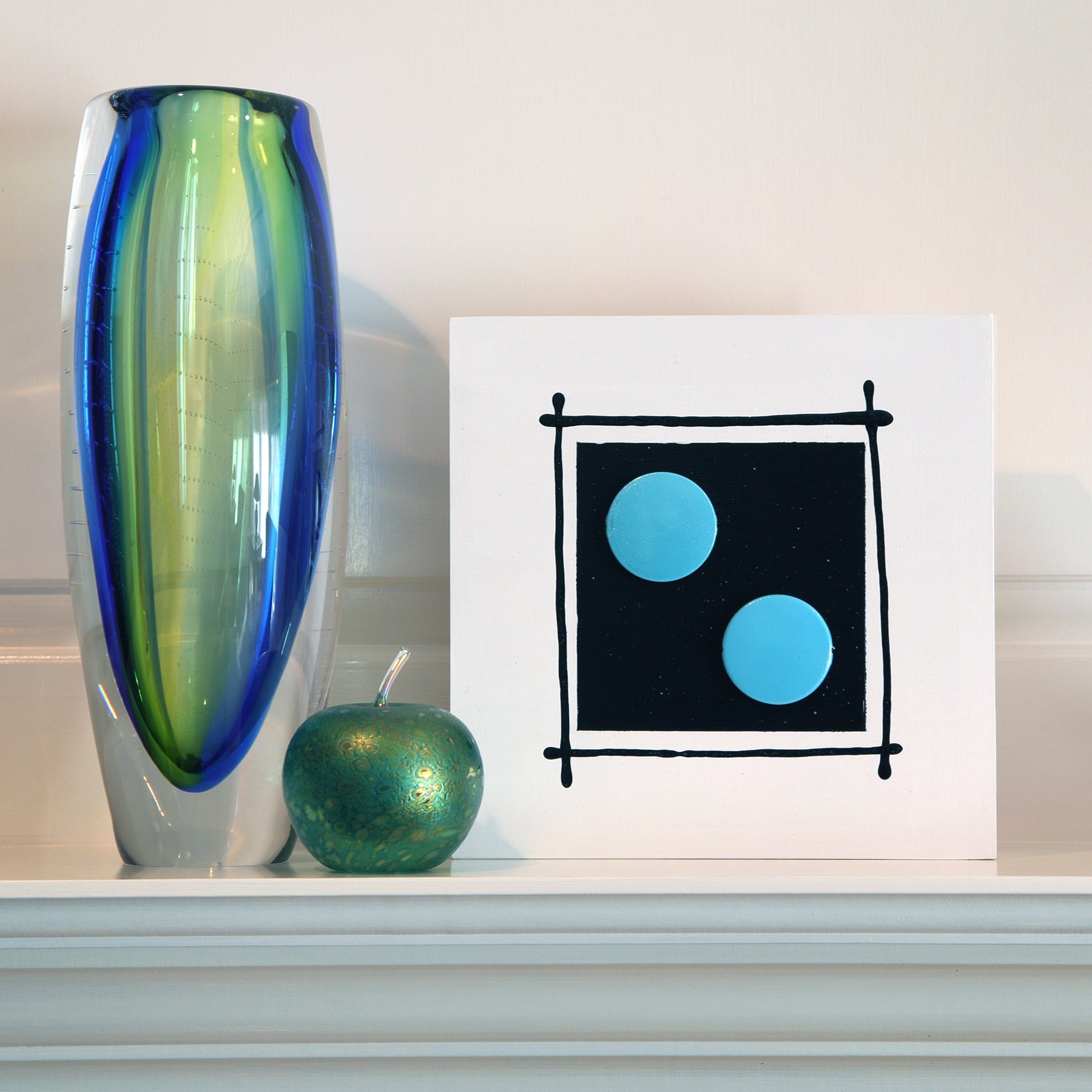 Keepsakes ~ 8"x8" each ~ Original paintings with beads on panel