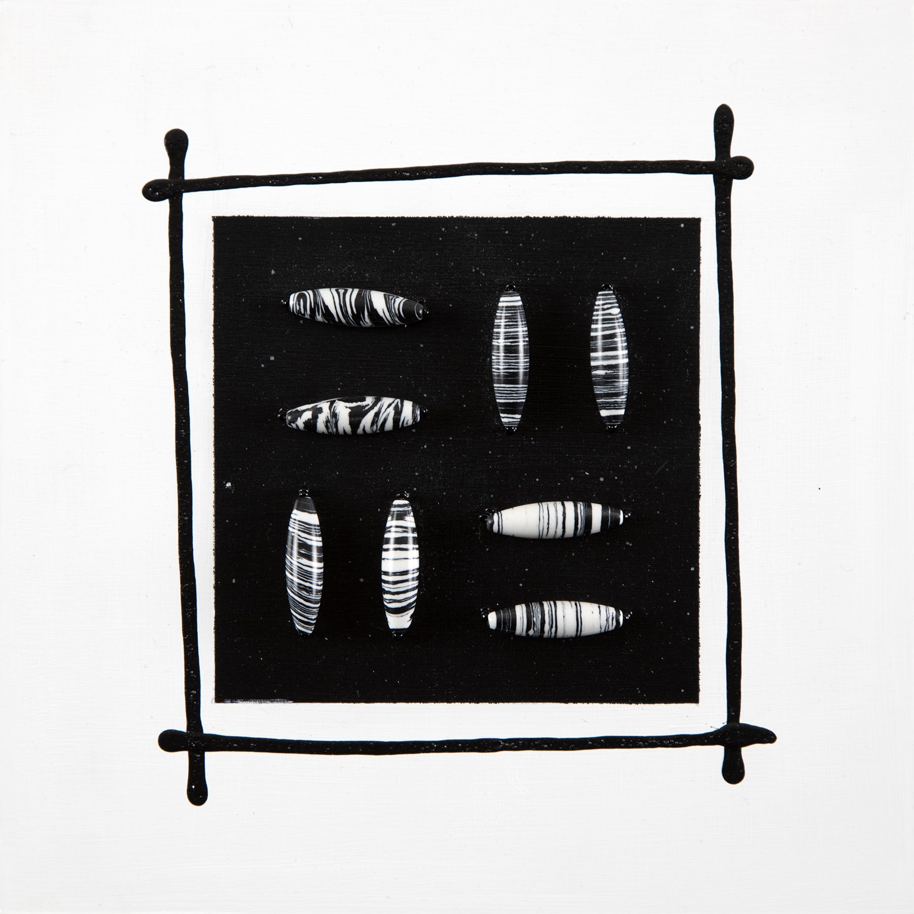 Keepsakes ~ 8"x8" each ~ Original paintings with beads on panel