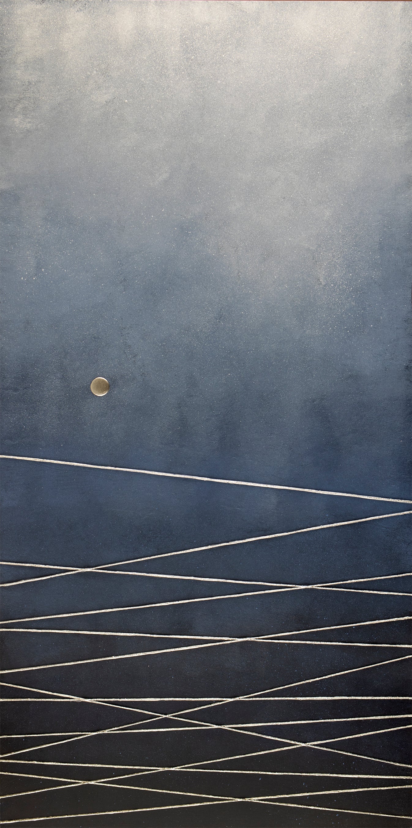 Catch A Falling Star ~ 48"x50" ~ original painting on 2 panels with raised silver details