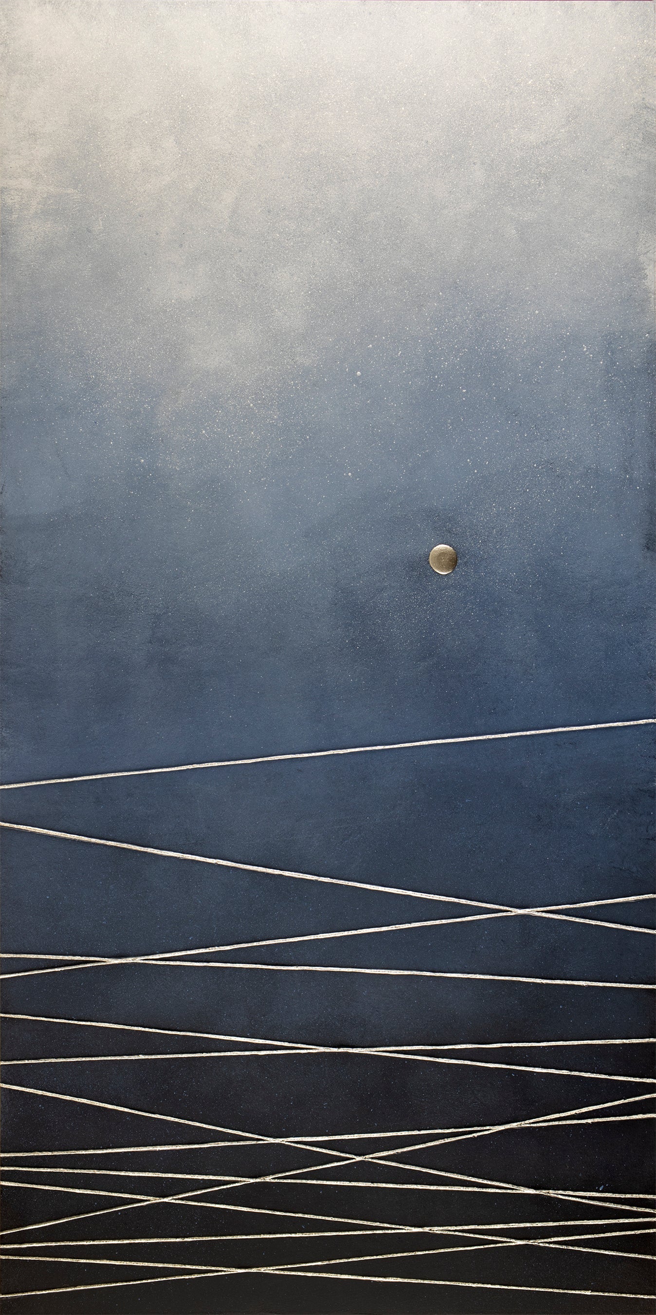 Catch A Falling Star ~ 48"x50" ~ original painting on 2 panels with raised silver details