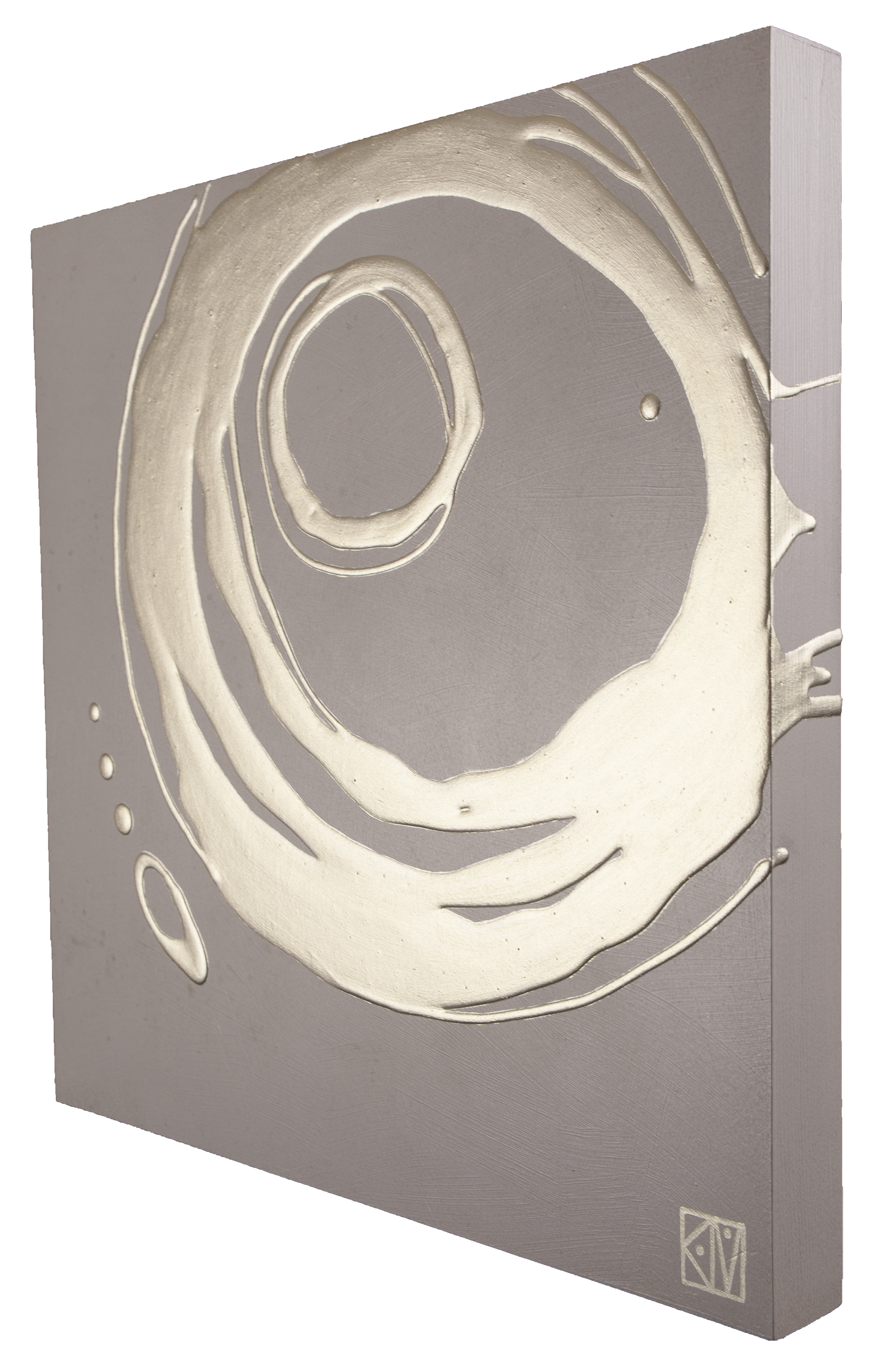 Orbit II ~ 16"x16" ~ Original painting on panel with raised gold swirls