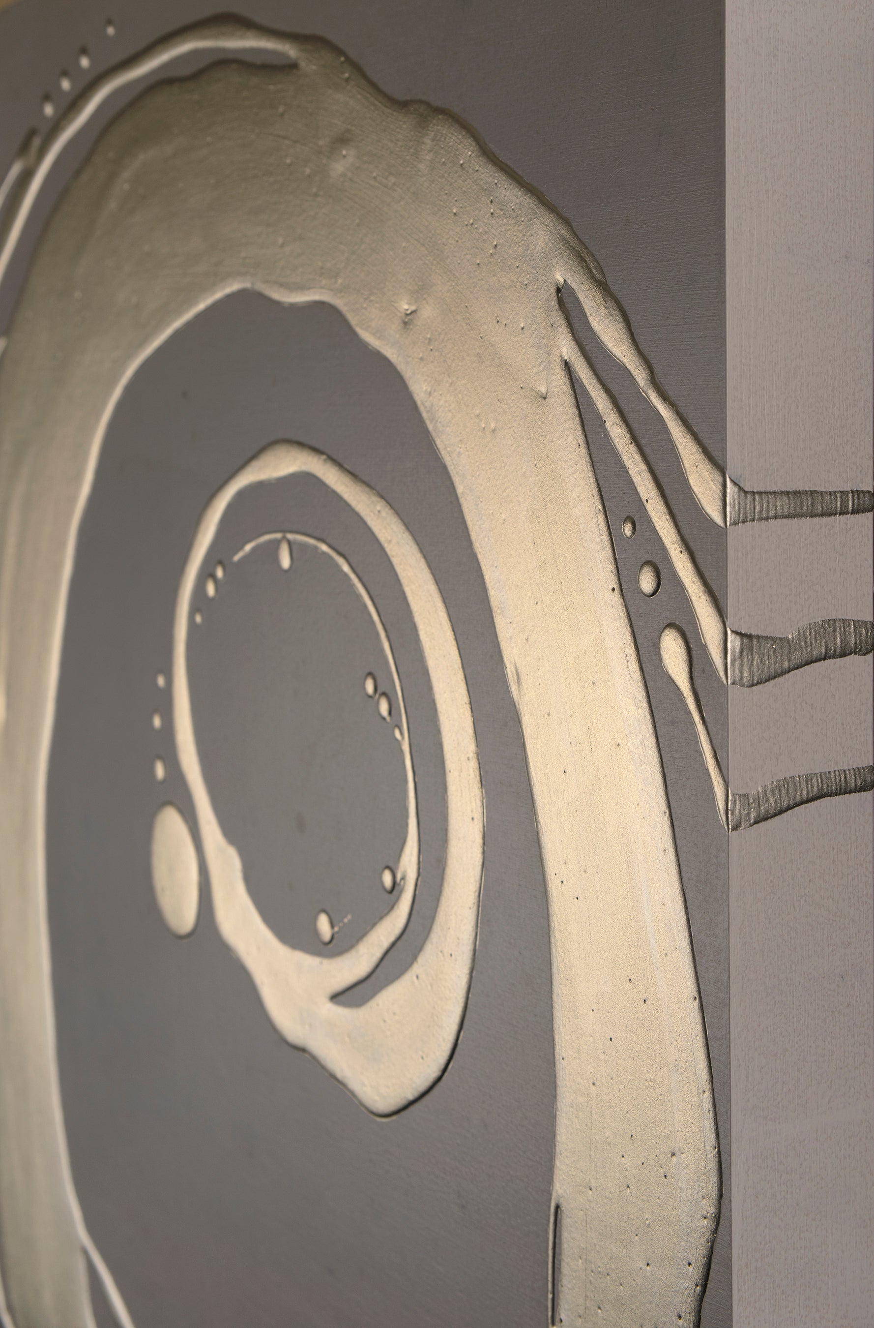 SOLD ~ Orbit ~ 30"x30" ~ Original raised gold painting on panel