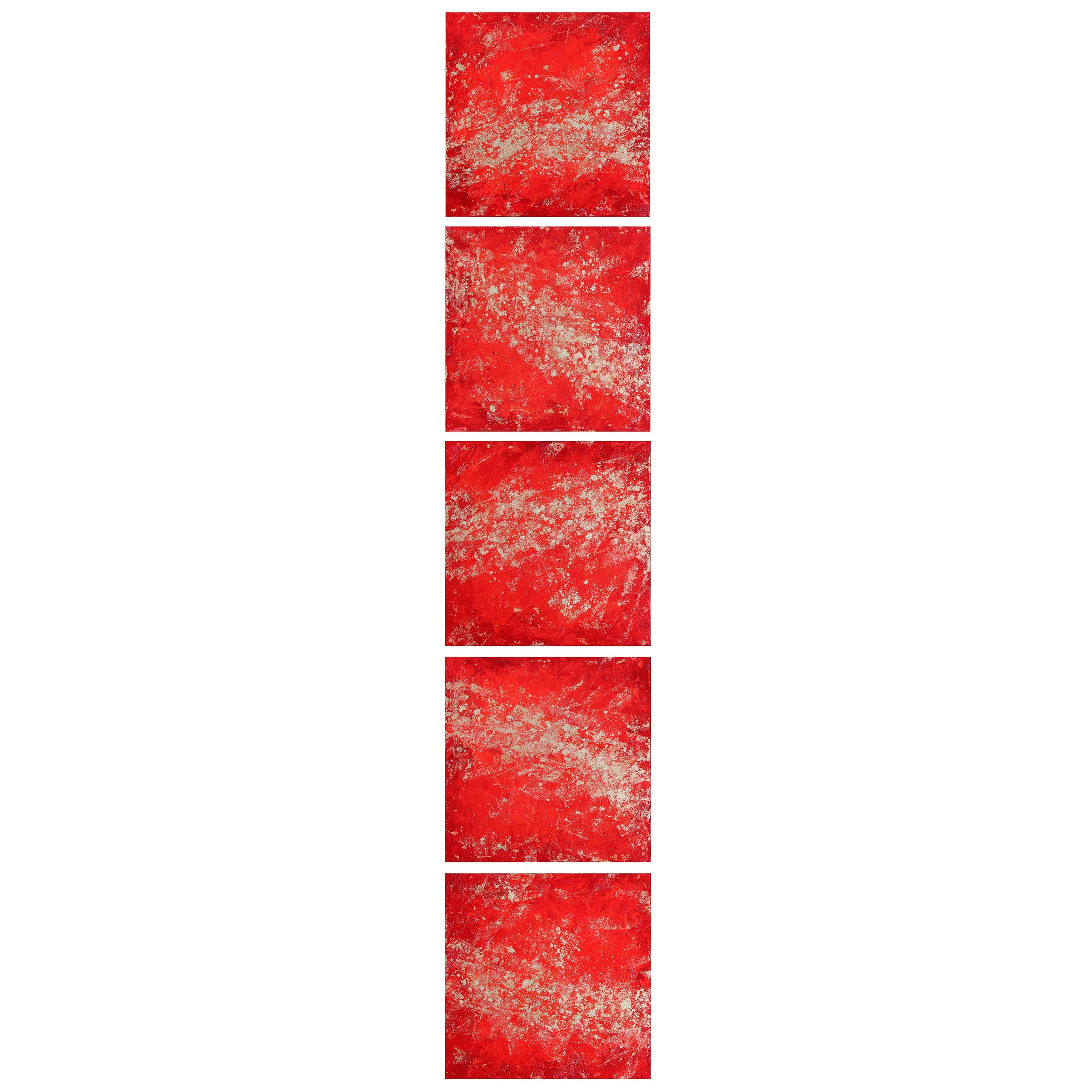 Red Nebula ~ 8"x8" each ~ Original paintings on 5 panels