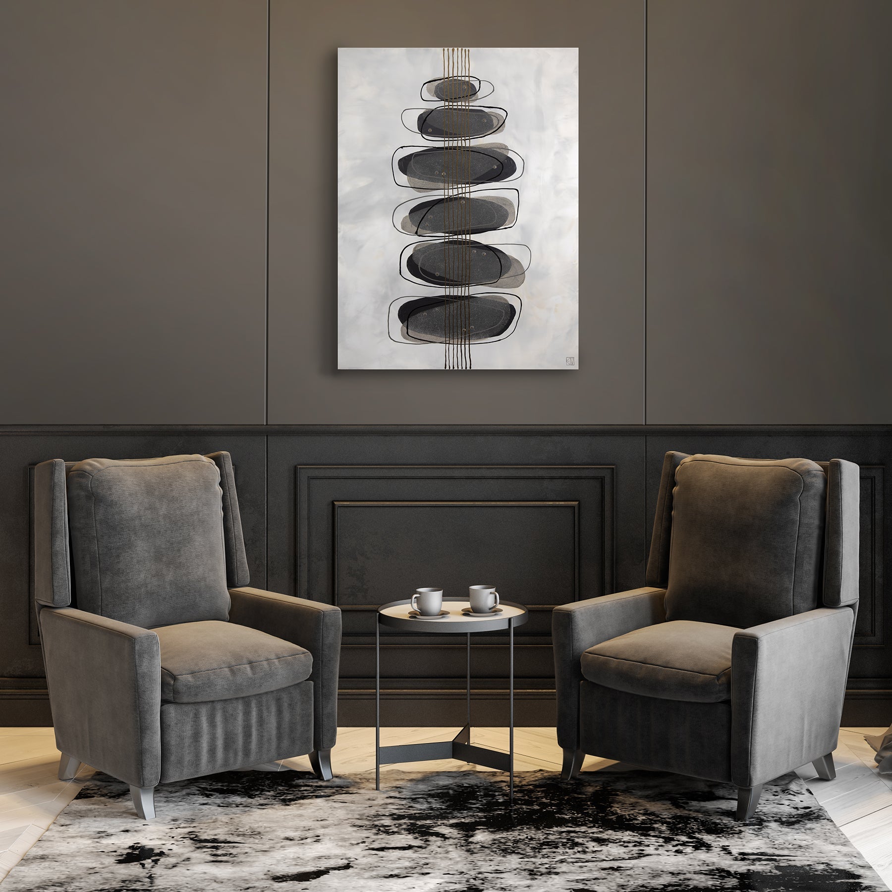 River ~ 40"x30" ~ Original textured painting on panel