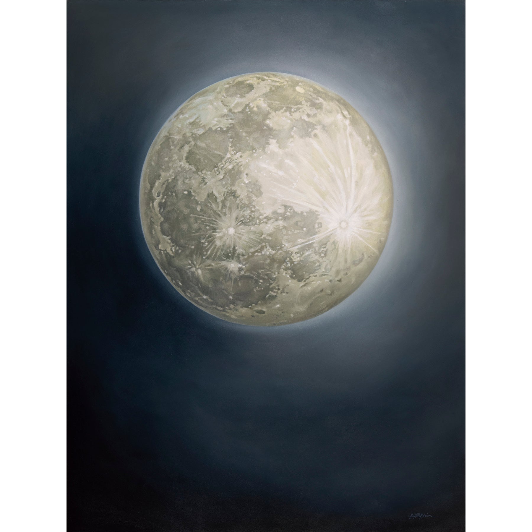 Snow Moon ~ 40"x30" ~ Original oil painting on panel