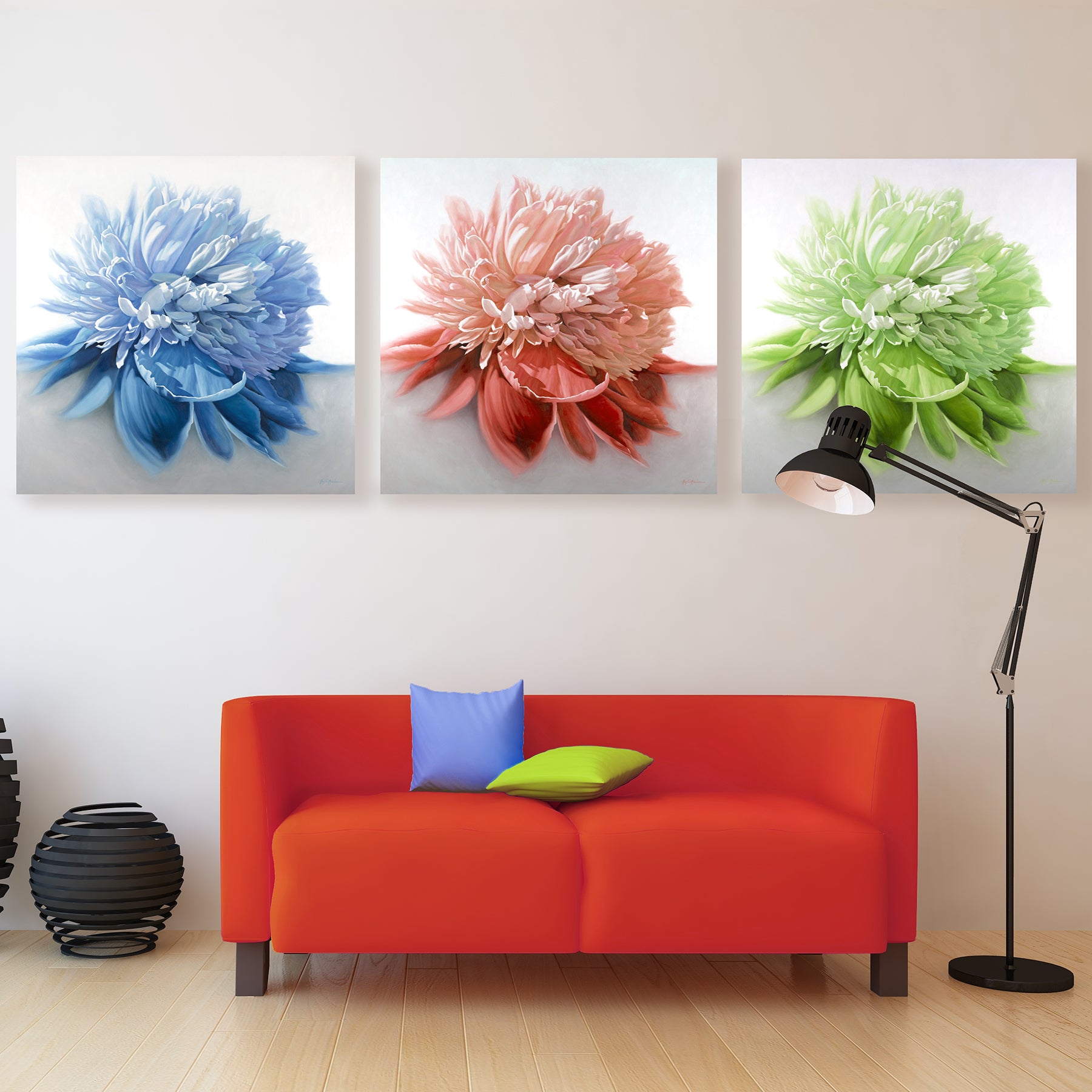 Peony in Violet ~ Square Canvas Edition Print