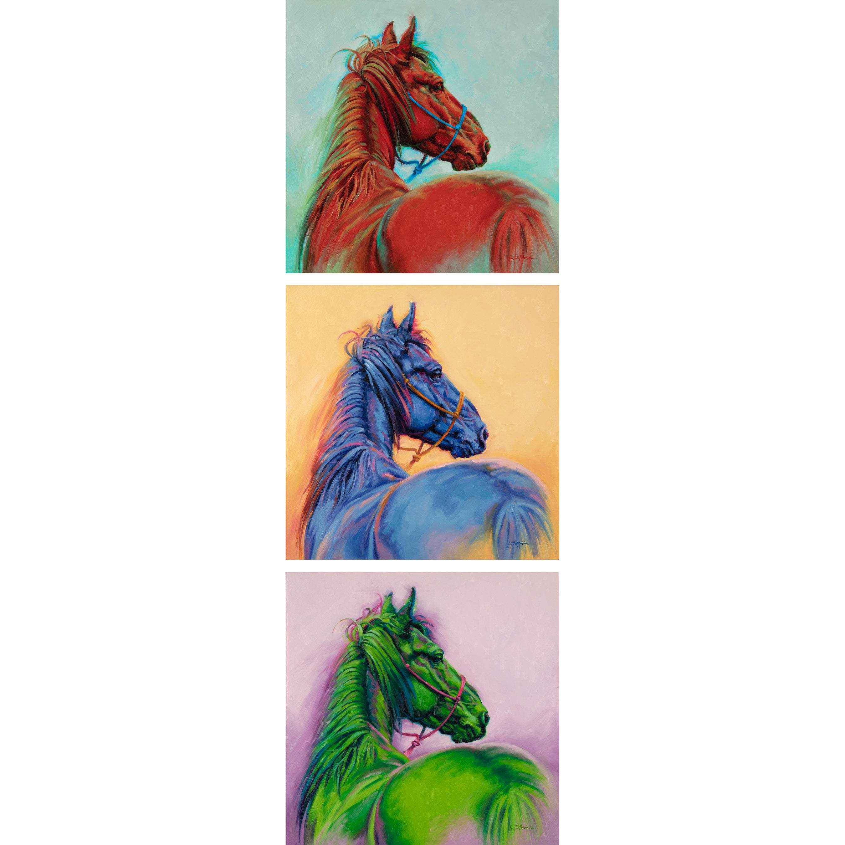Mustang Colors ~ Original Paintings Set of 3