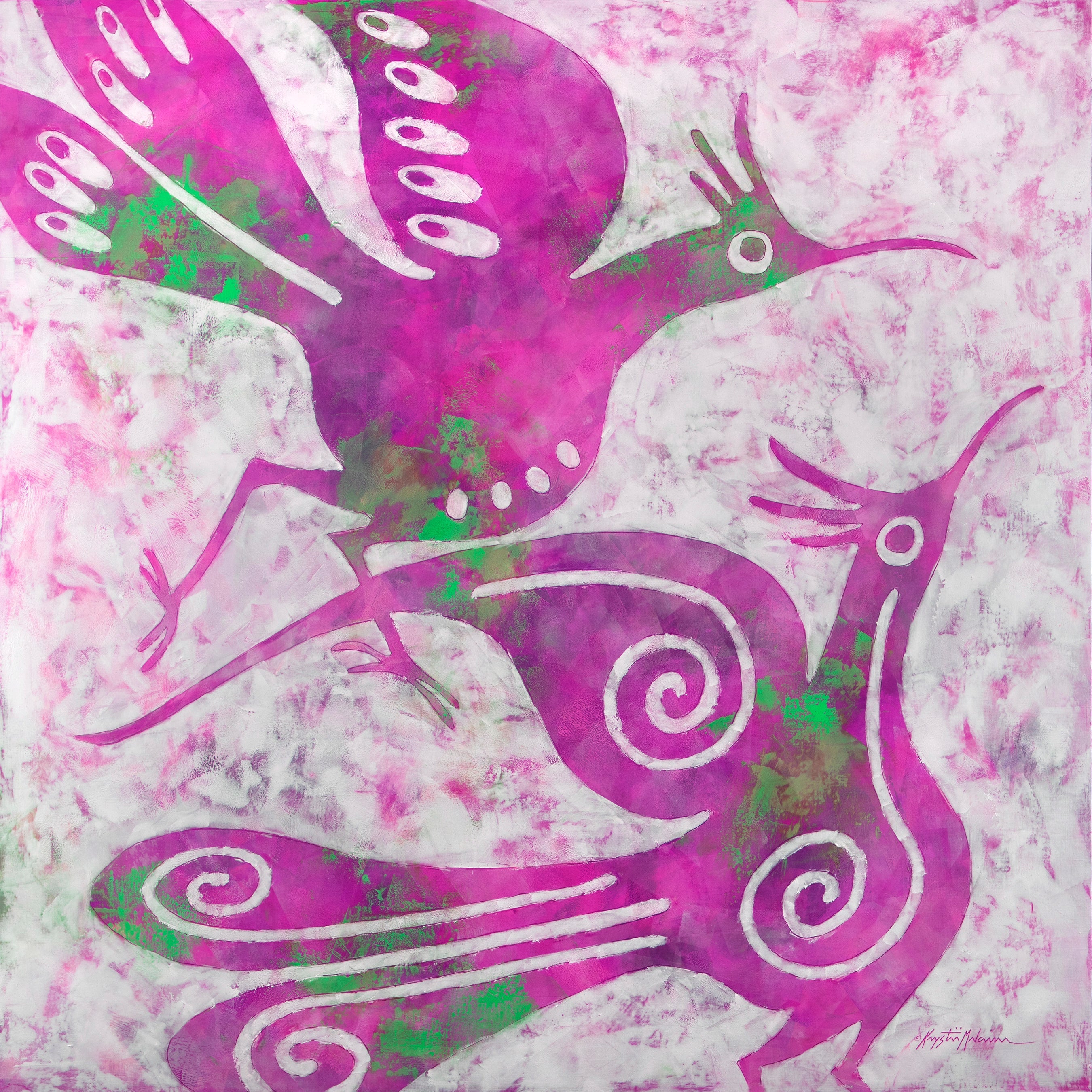 Zia Birds ~ Cool Collection ~ Canvas Edition Print