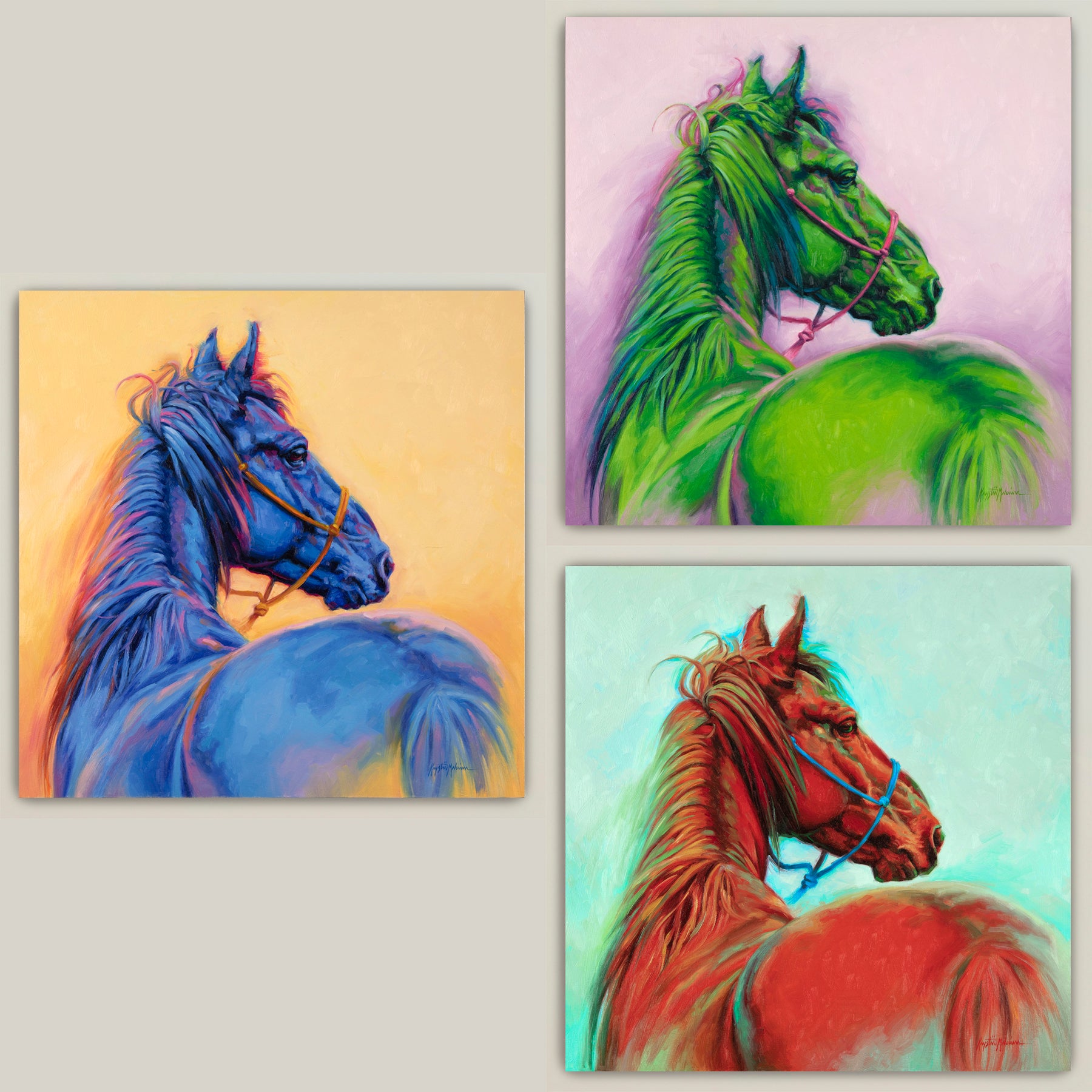 Mustang Colors ~ Original Paintings Set of 3