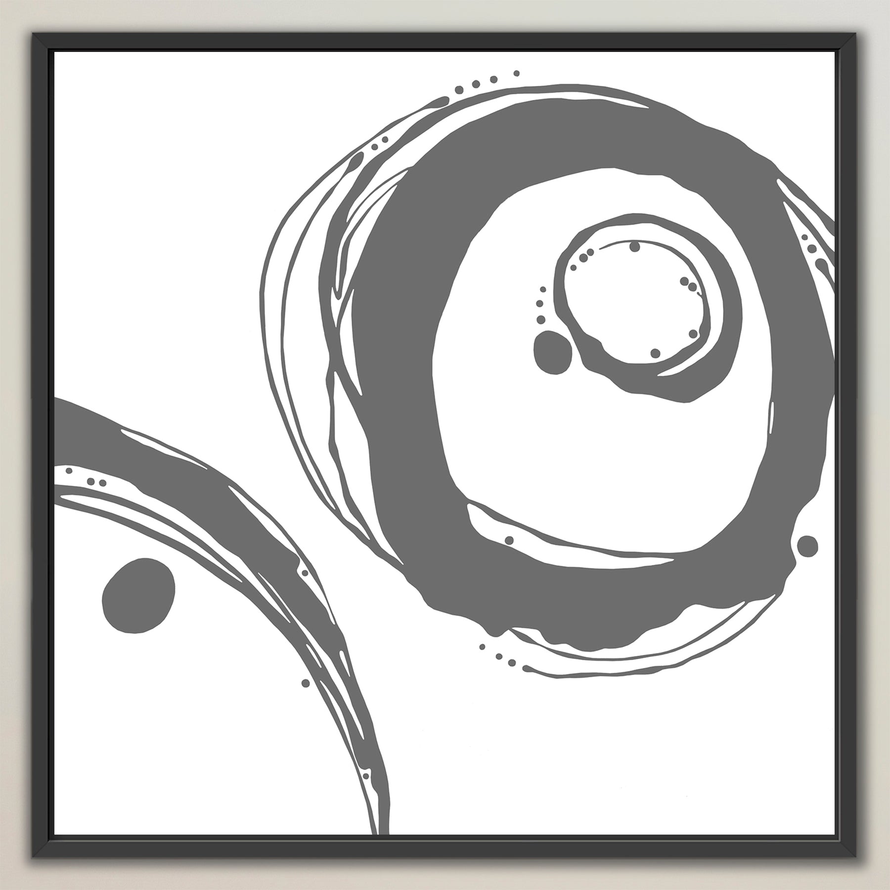 Orbit ~ Grey on White ~  Square Canvas Edition Print