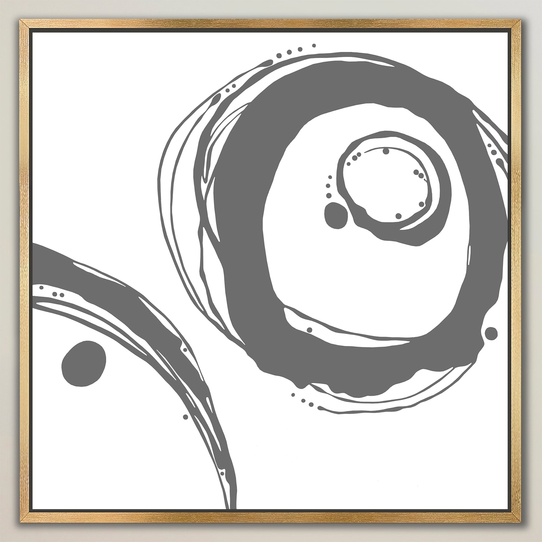Orbit ~ Grey on White ~  Square Canvas Edition Print